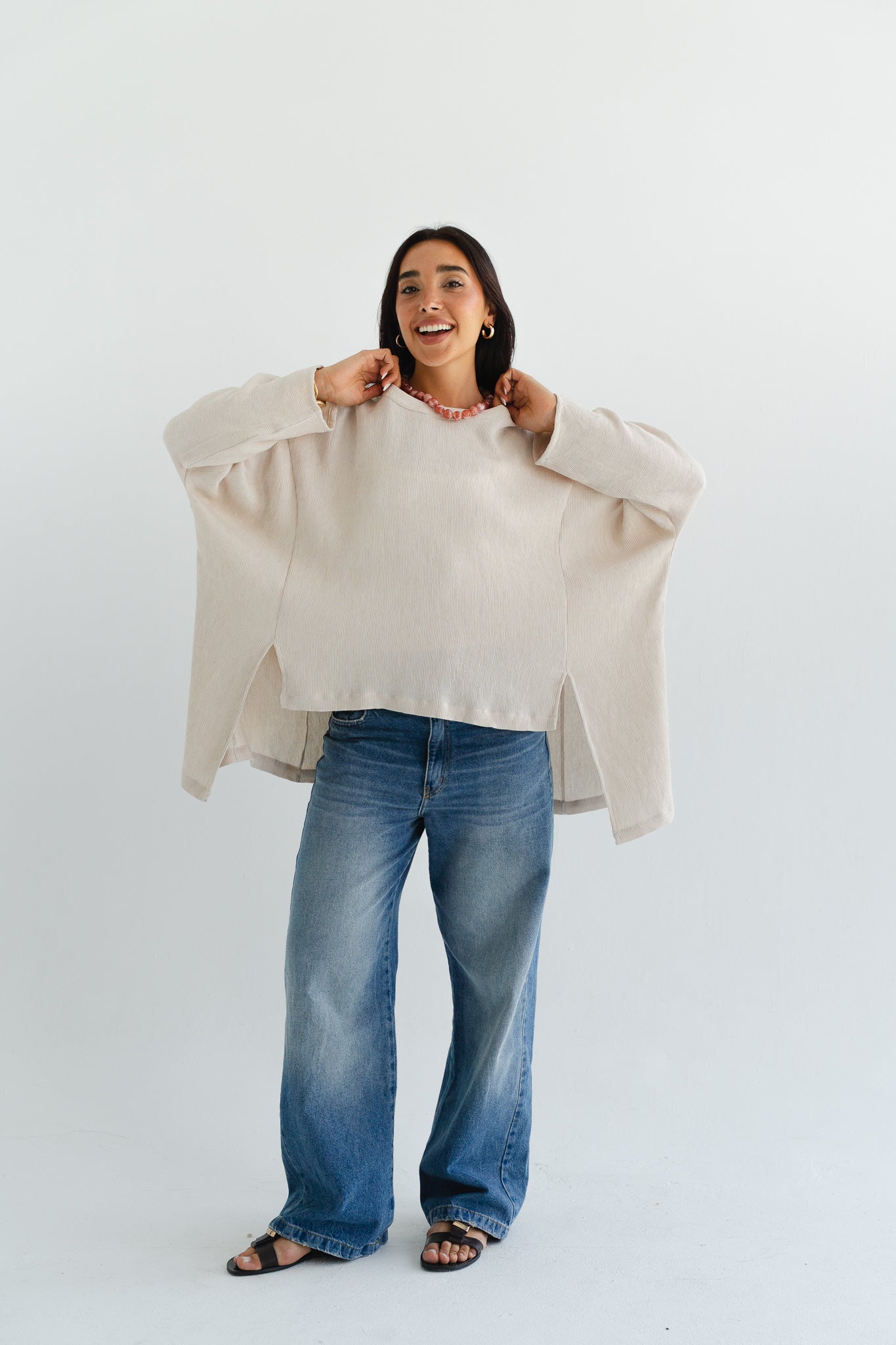 Breathe Top in Beige