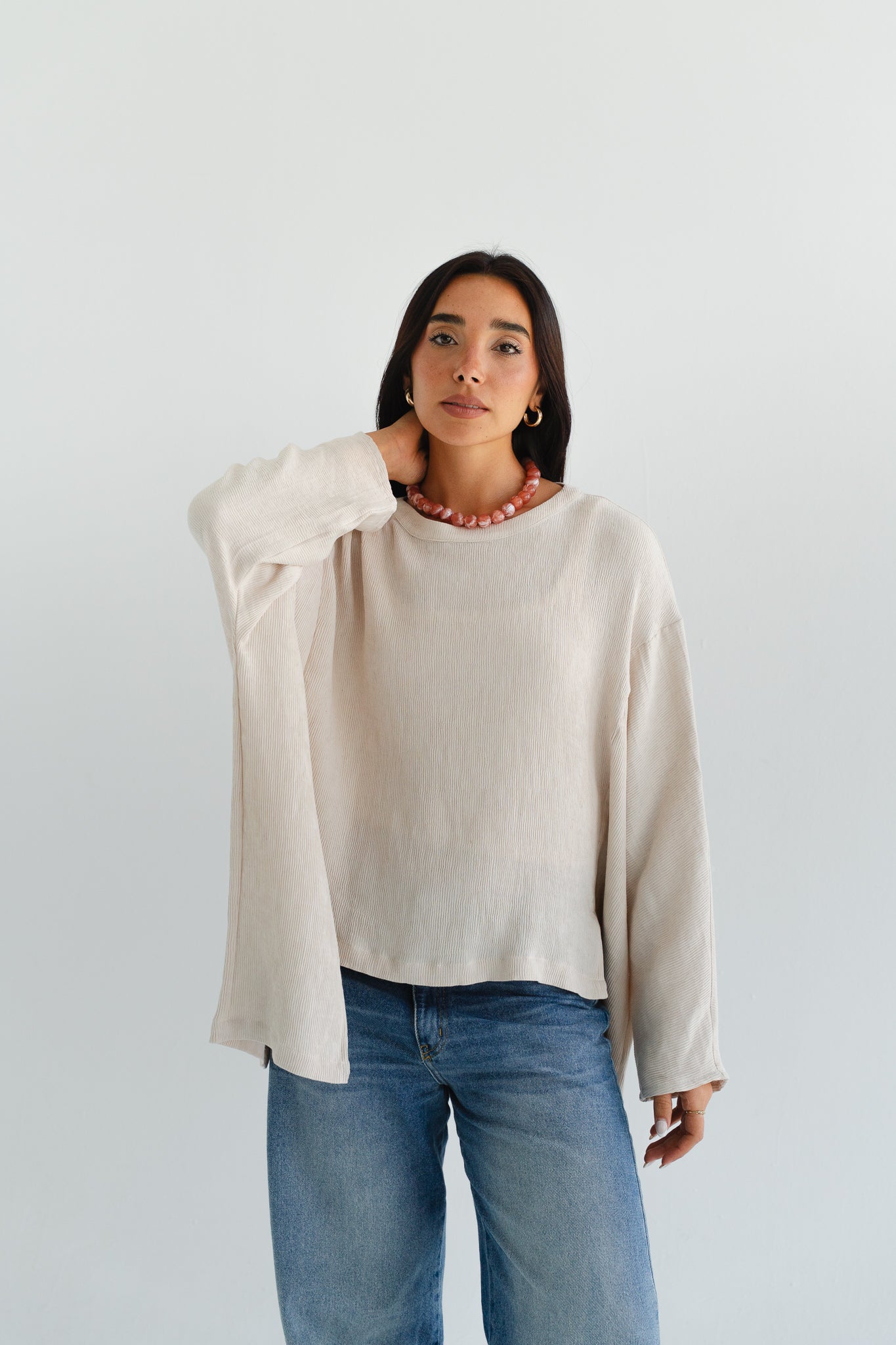 Breathe Top in Beige