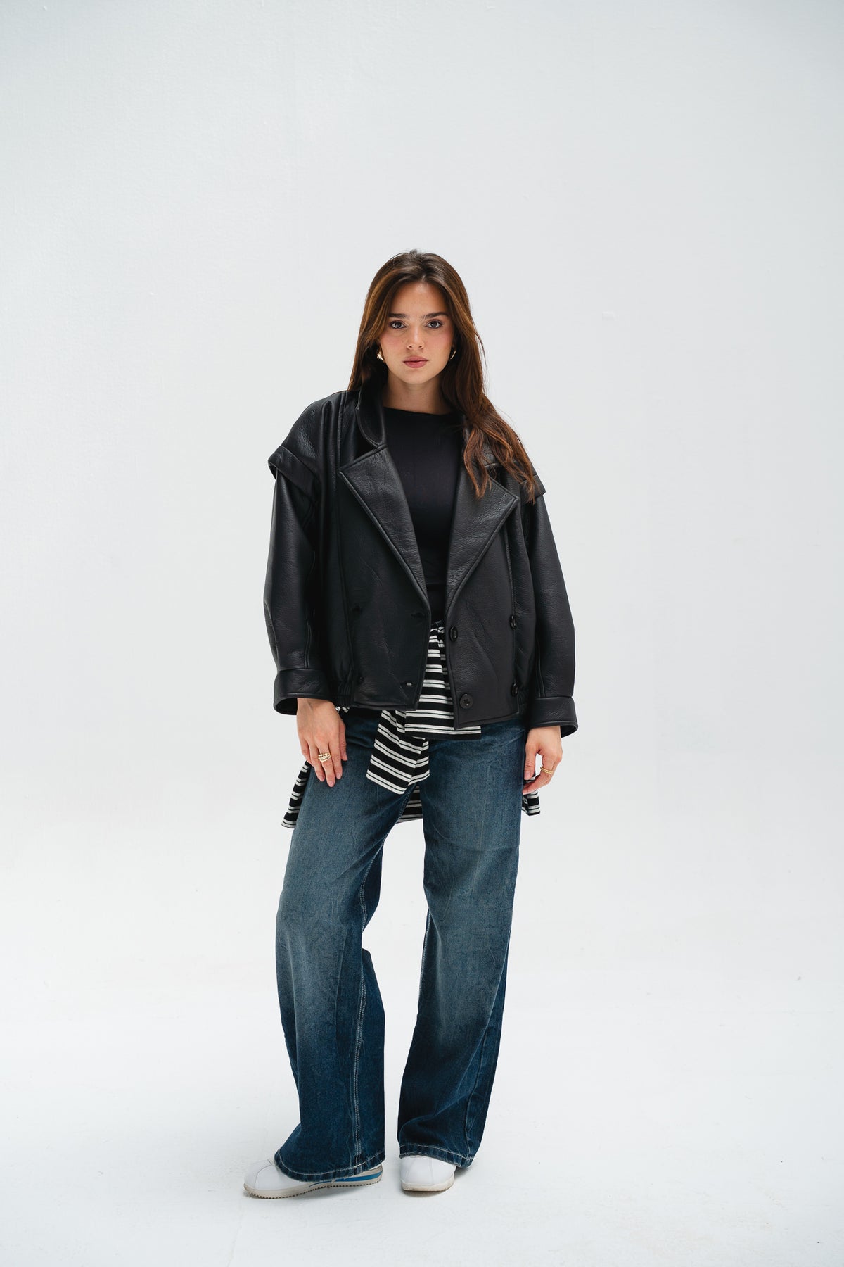 Biker Leather Jacket in Black