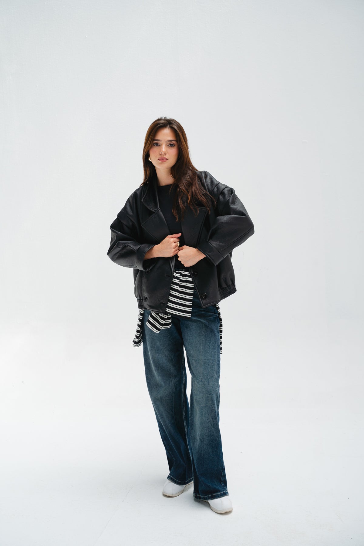 Biker Leather Jacket in Black
