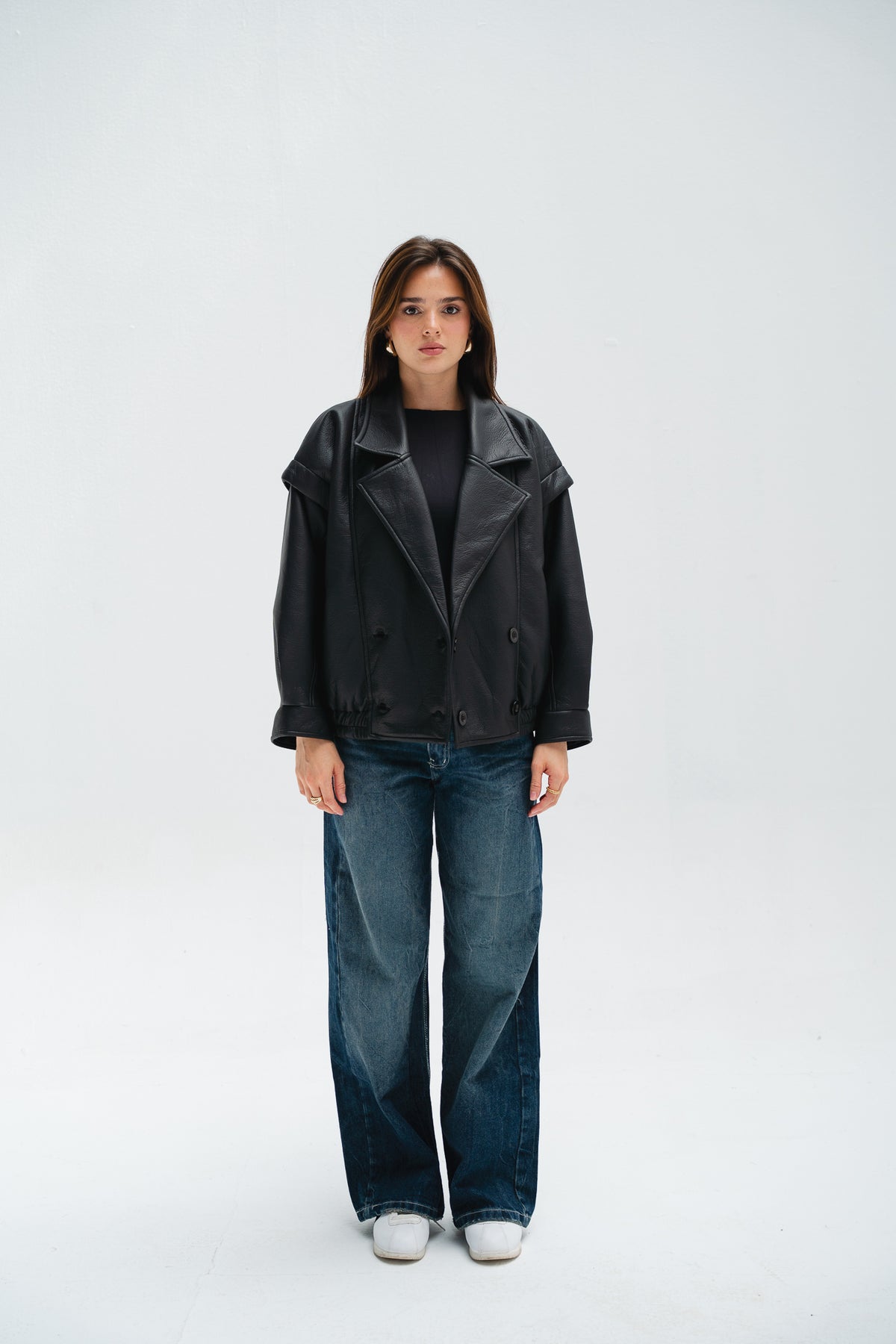 Biker Leather Jacket in Black