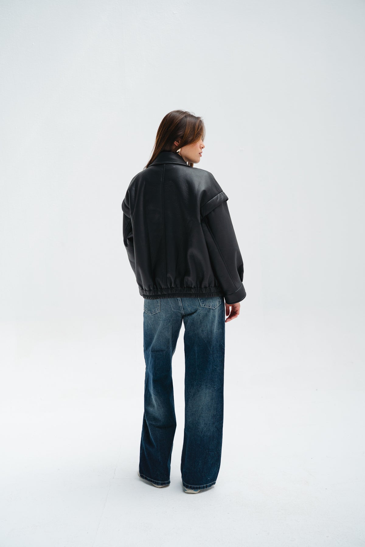 Biker Leather Jacket in Black