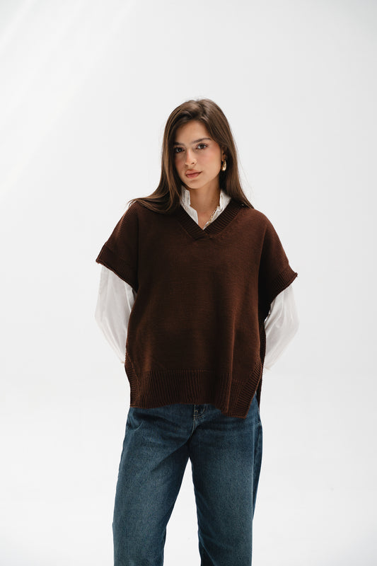 Last Call Vest in Brown