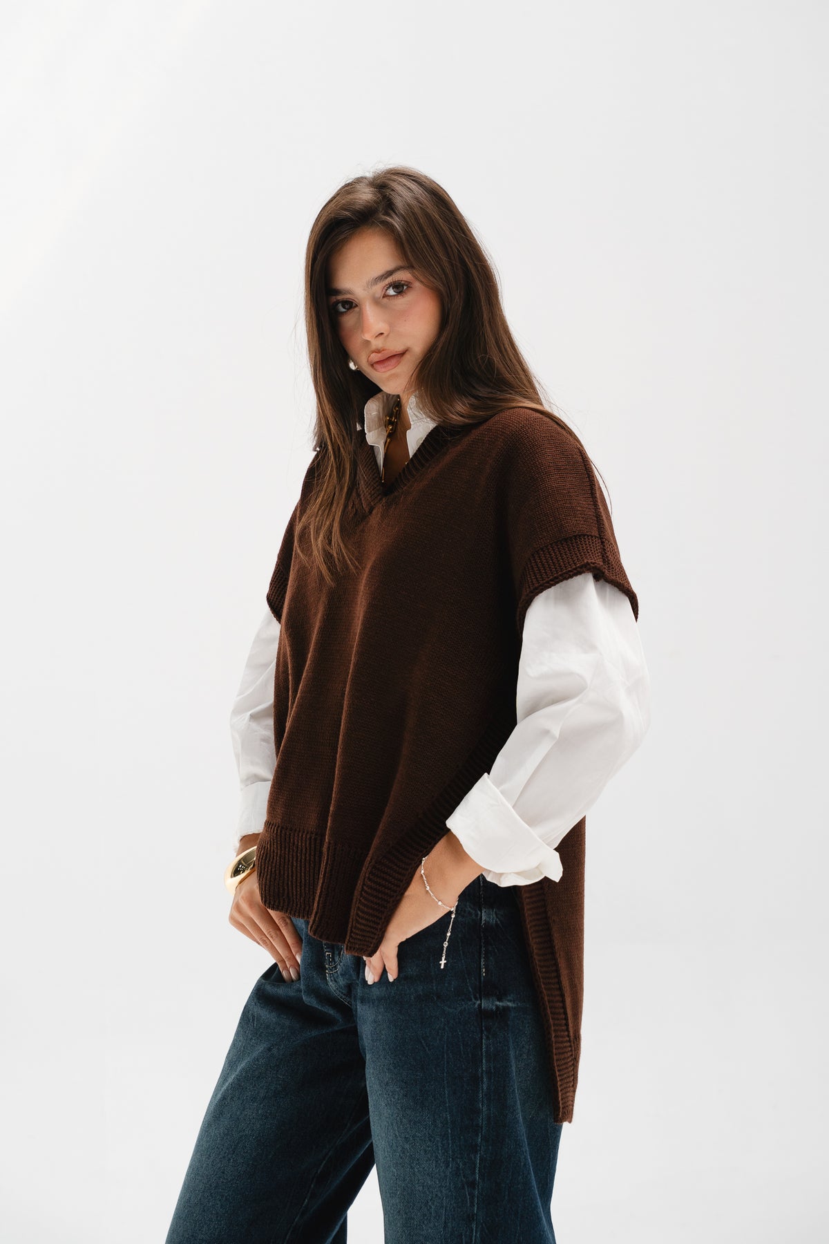 Last Call Vest in Brown