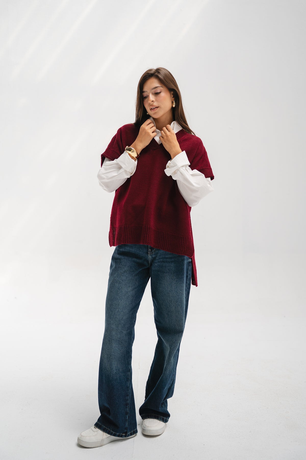 Last Call Vest in Burgundy