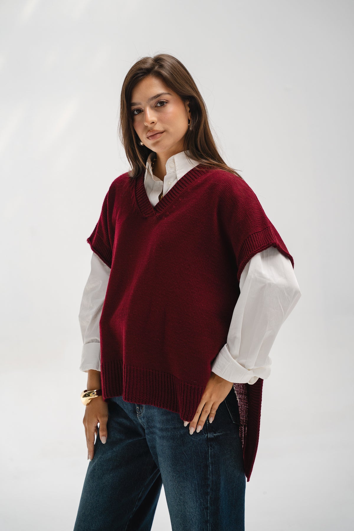 Last Call Vest in Burgundy