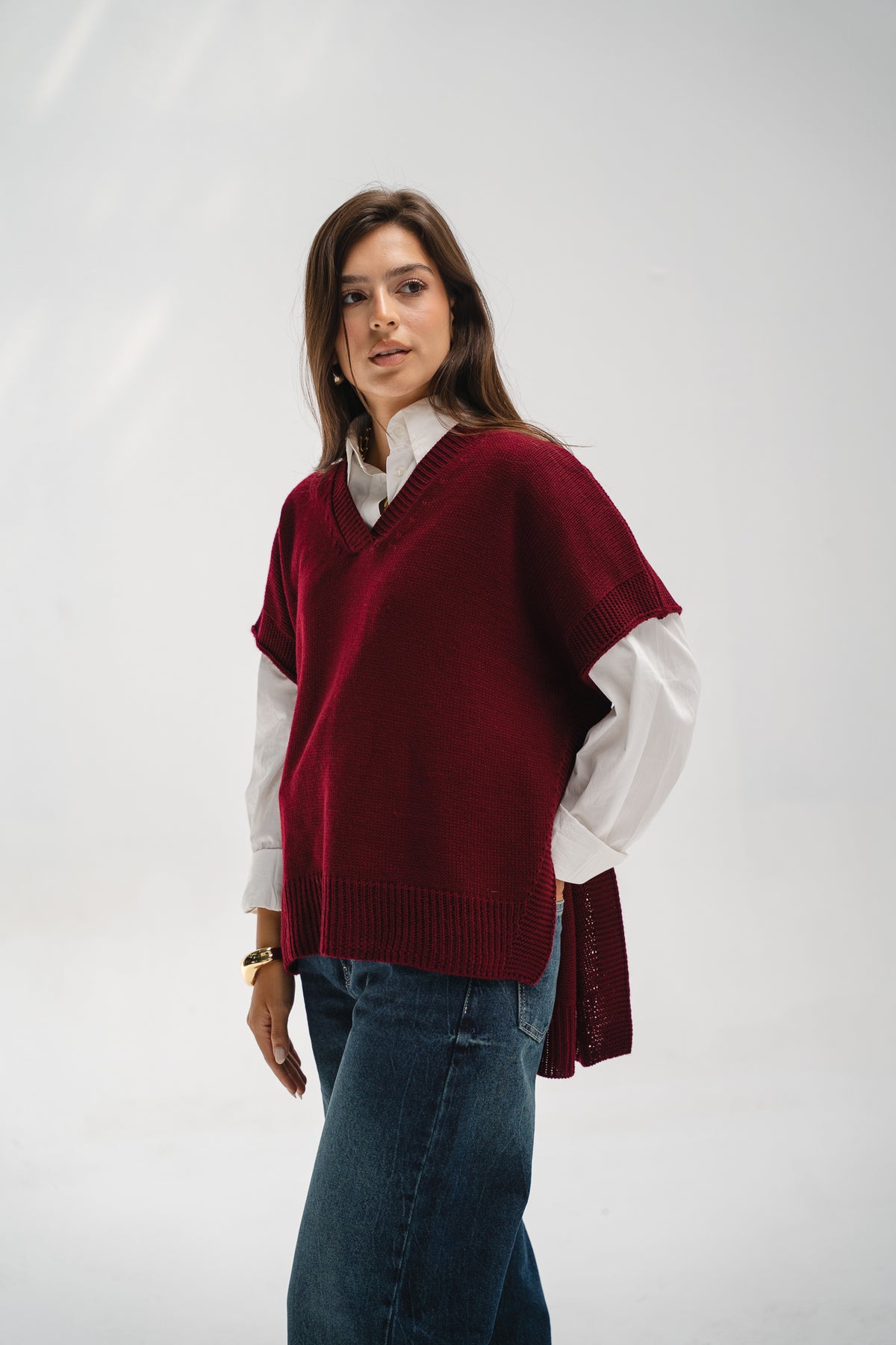 Last Call Vest in Burgundy