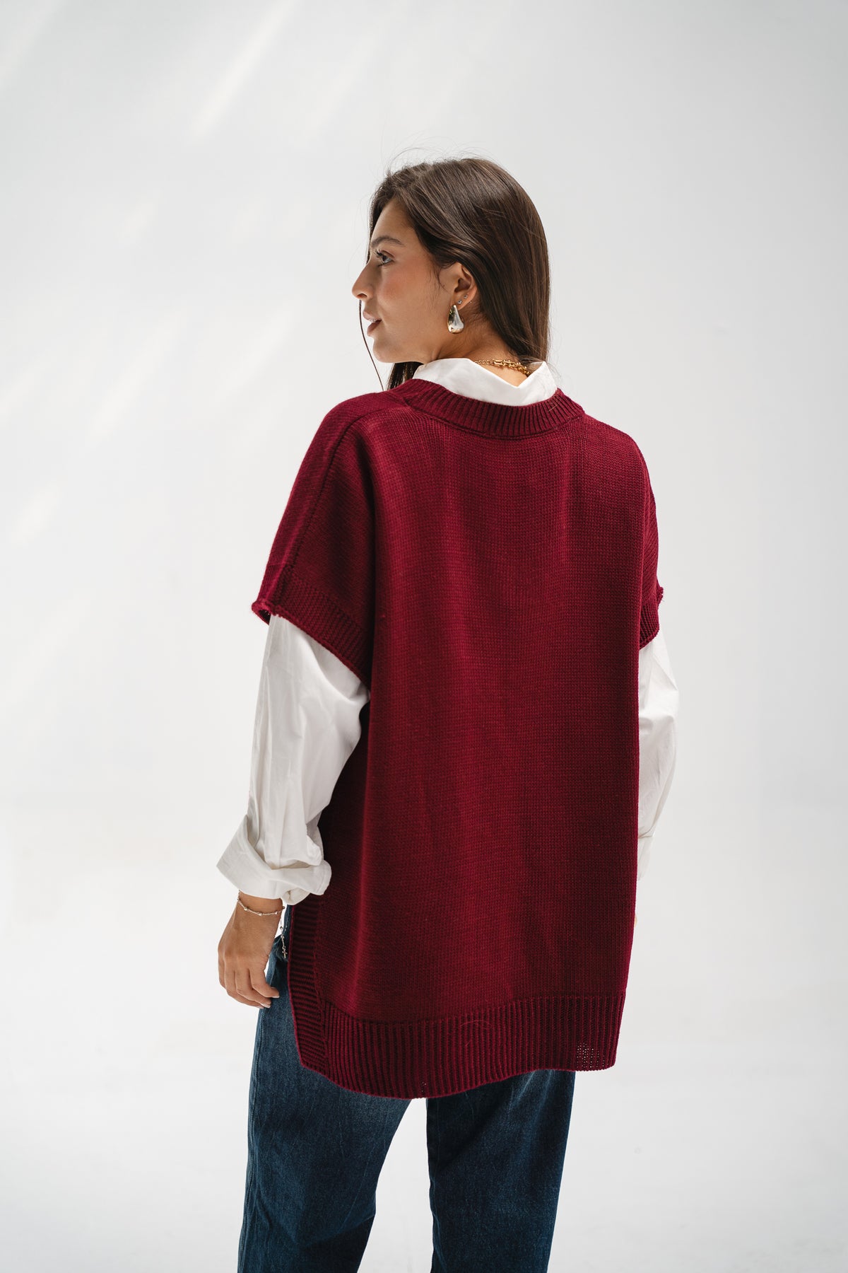 Last Call Vest in Burgundy