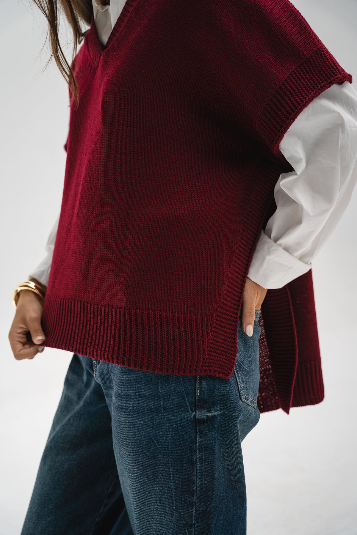 Last Call Vest in Burgundy
