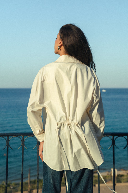 Wrap it shirt in Off-White - Poplin
