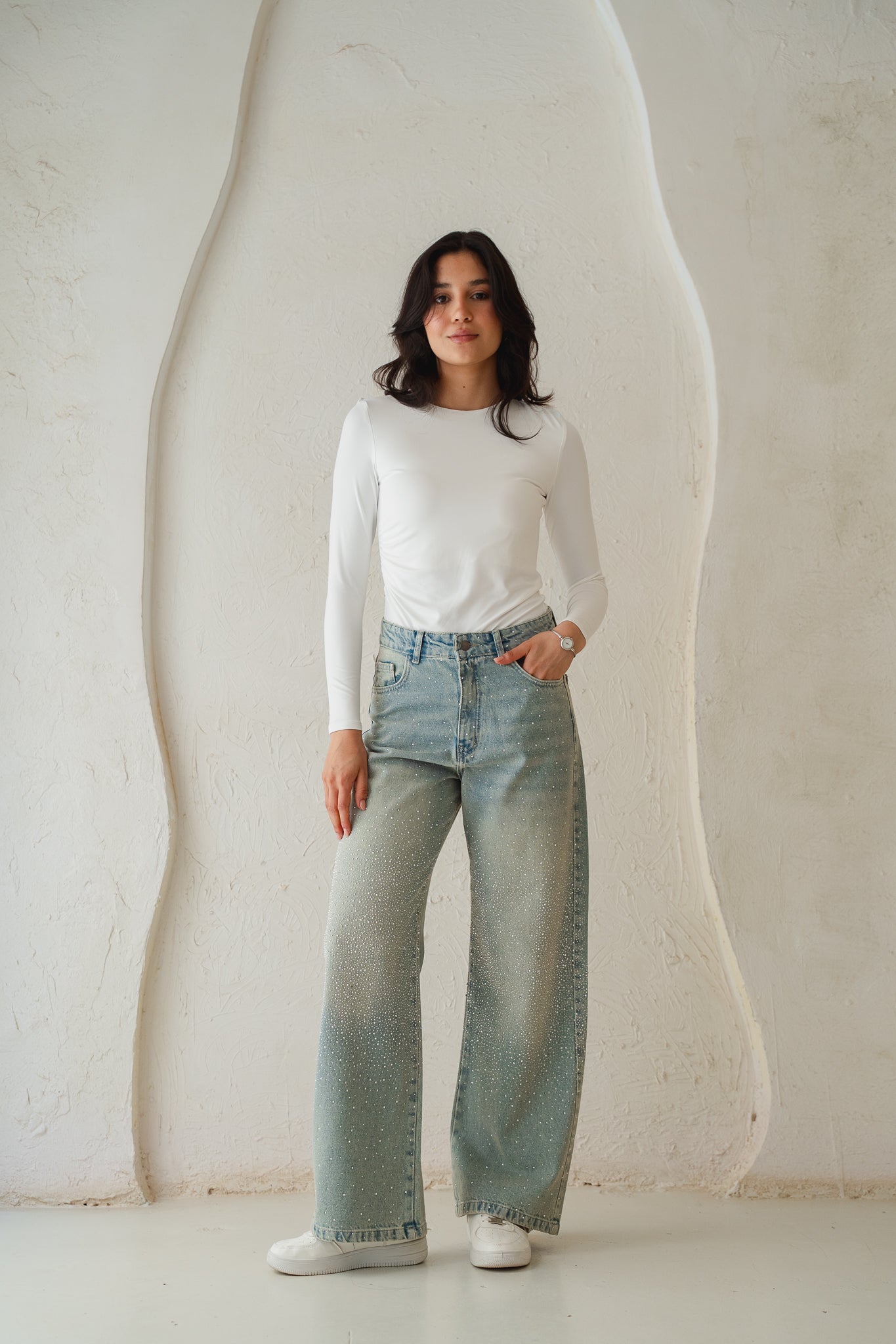 Full Glam Denim Pants in Light Denim