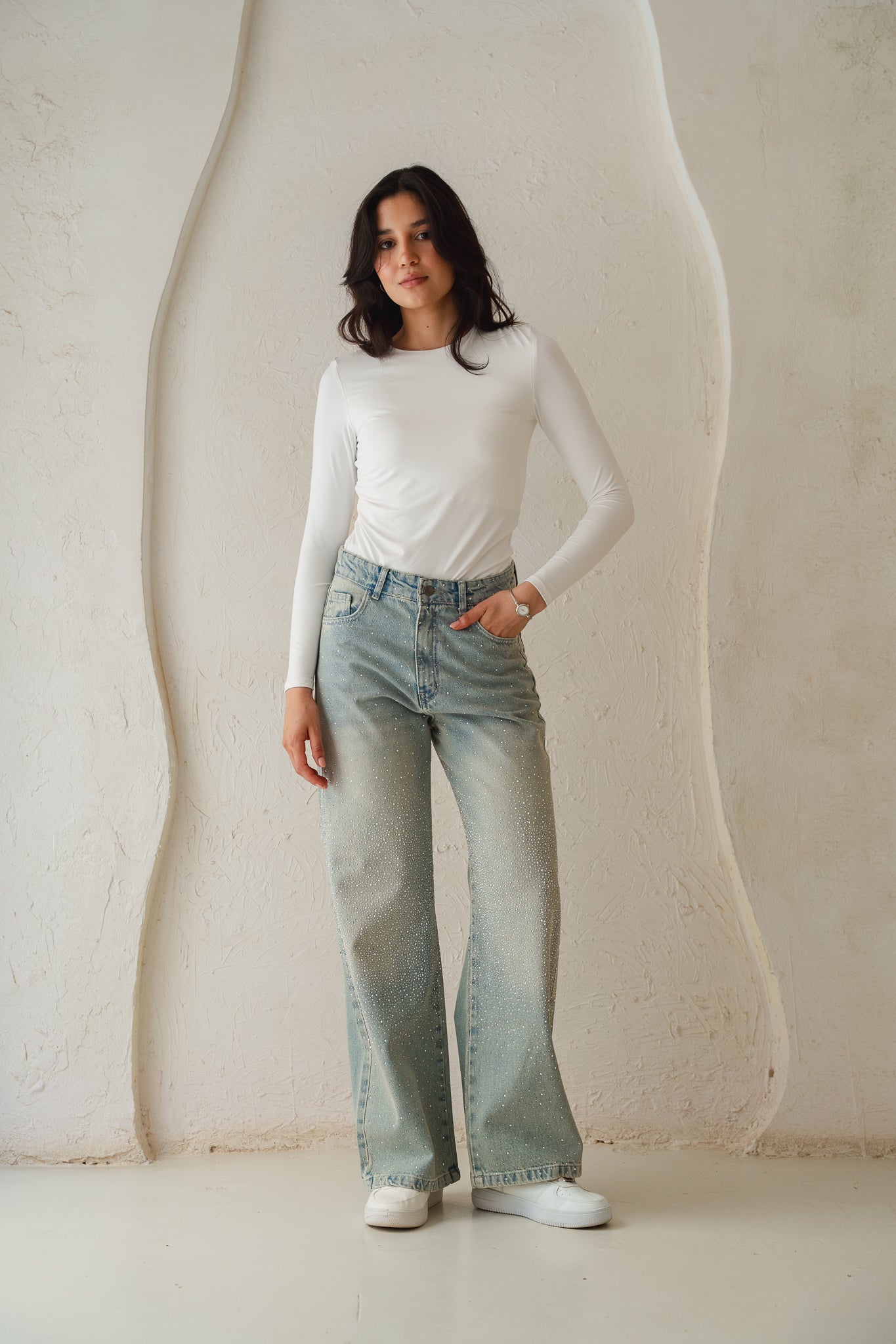 Full Glam Denim Pants in Light Denim