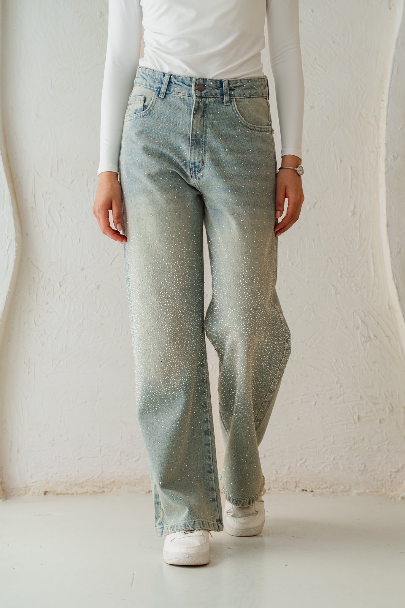 Full Glam Denim Pants in Light Denim