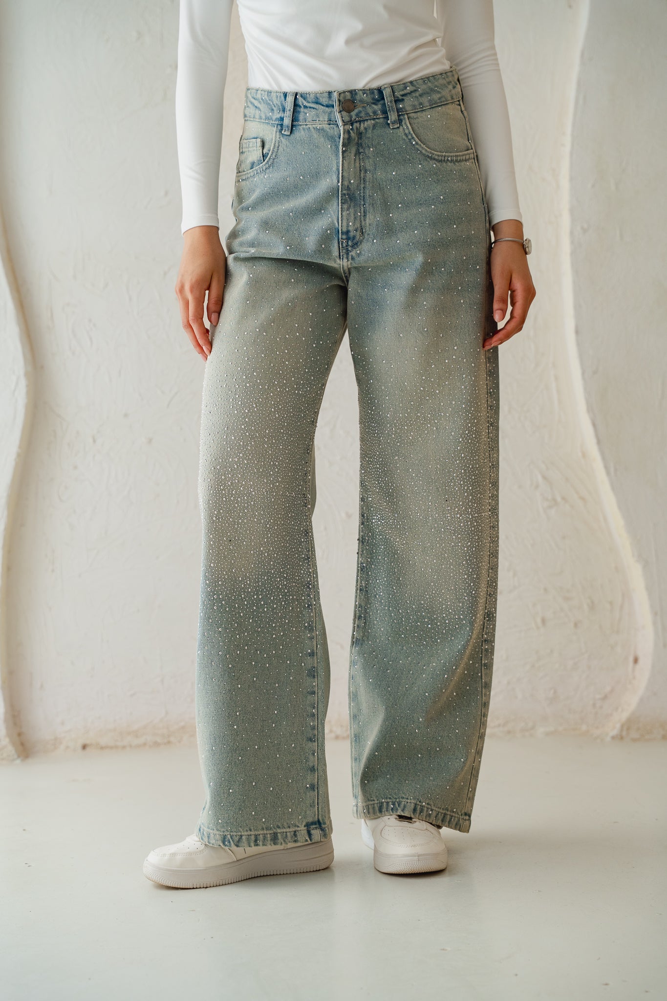 Full Glam Denim Pants in Light Denim