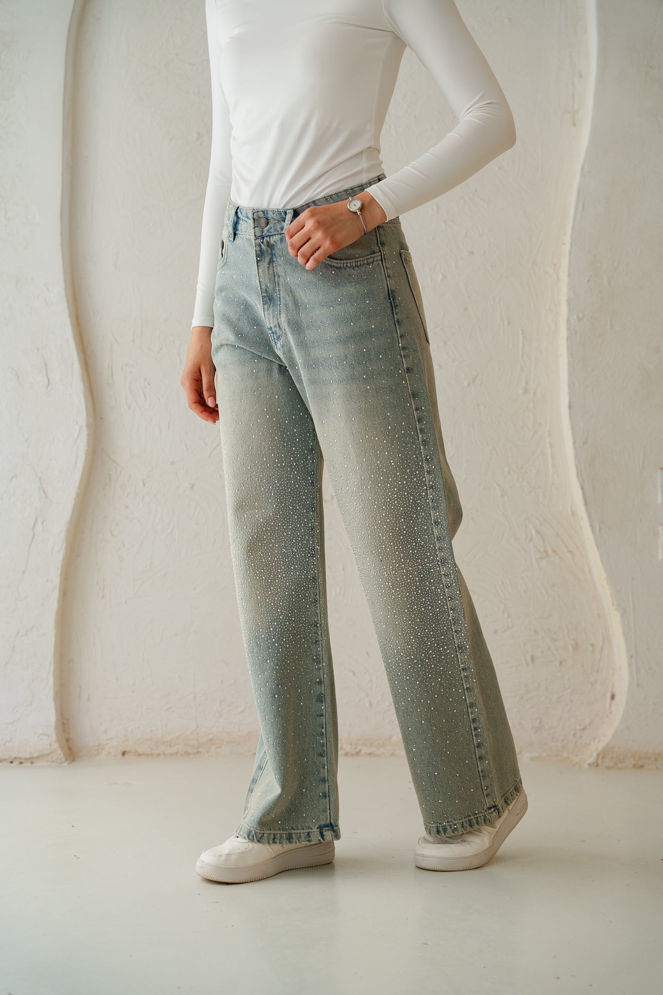 Full Glam Denim Pants in Light Denim