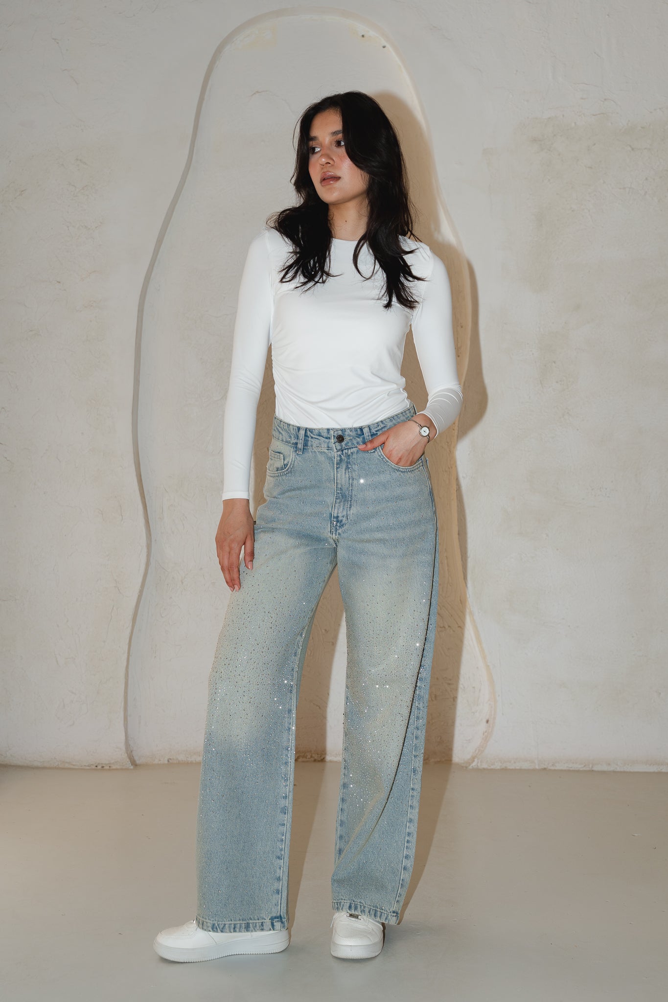 Full Glam Denim Pants in Light Denim