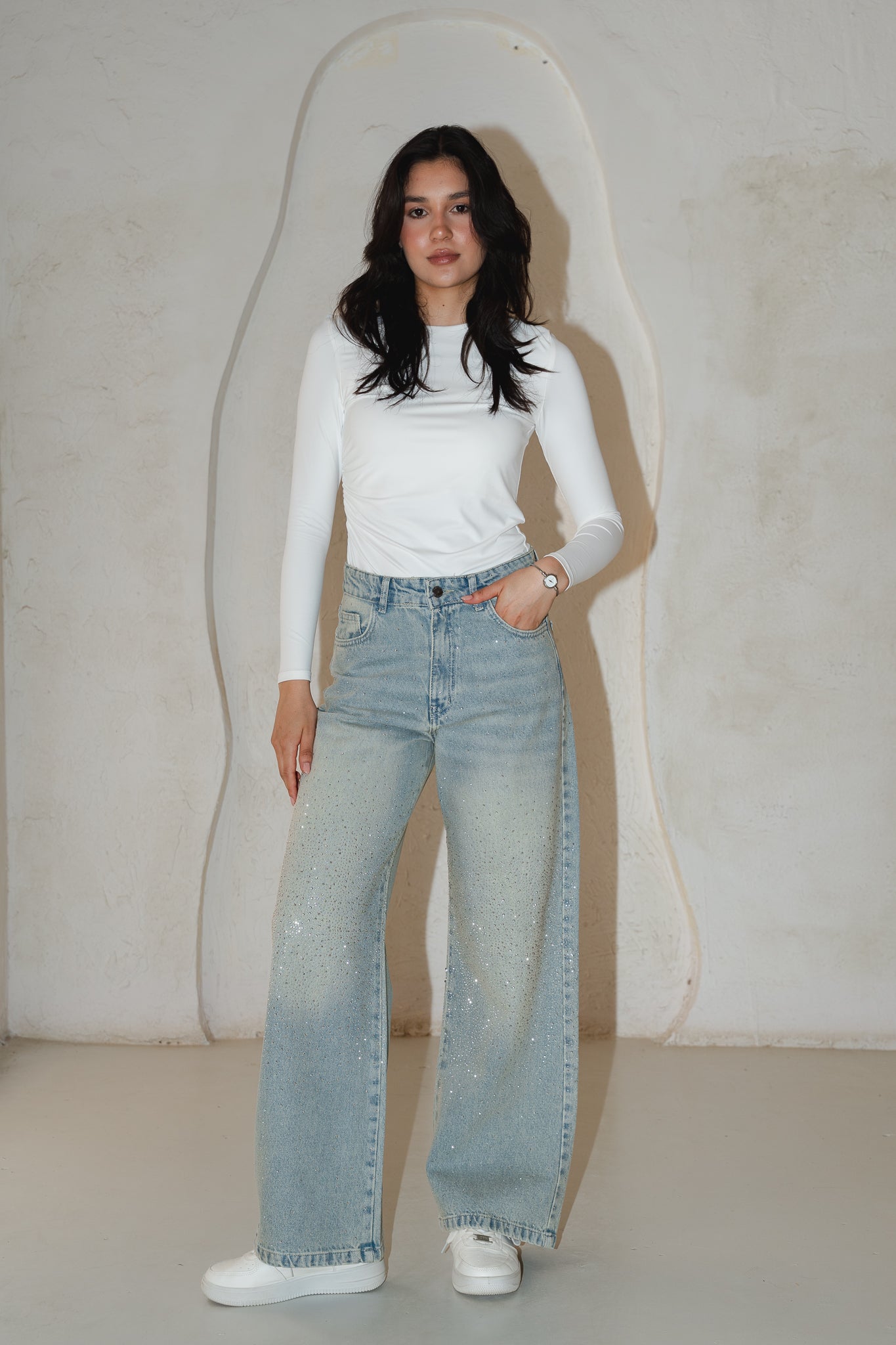 Full Glam Denim Pants in Light Denim