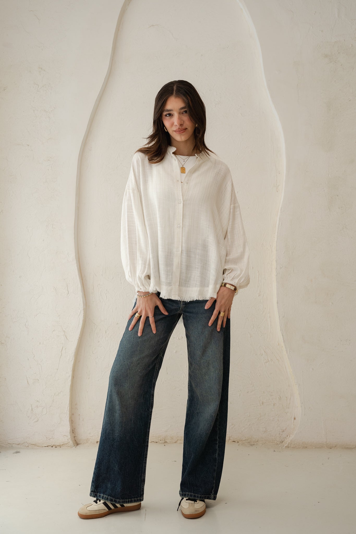 The Sparkly Fringes shirt in Off-White
