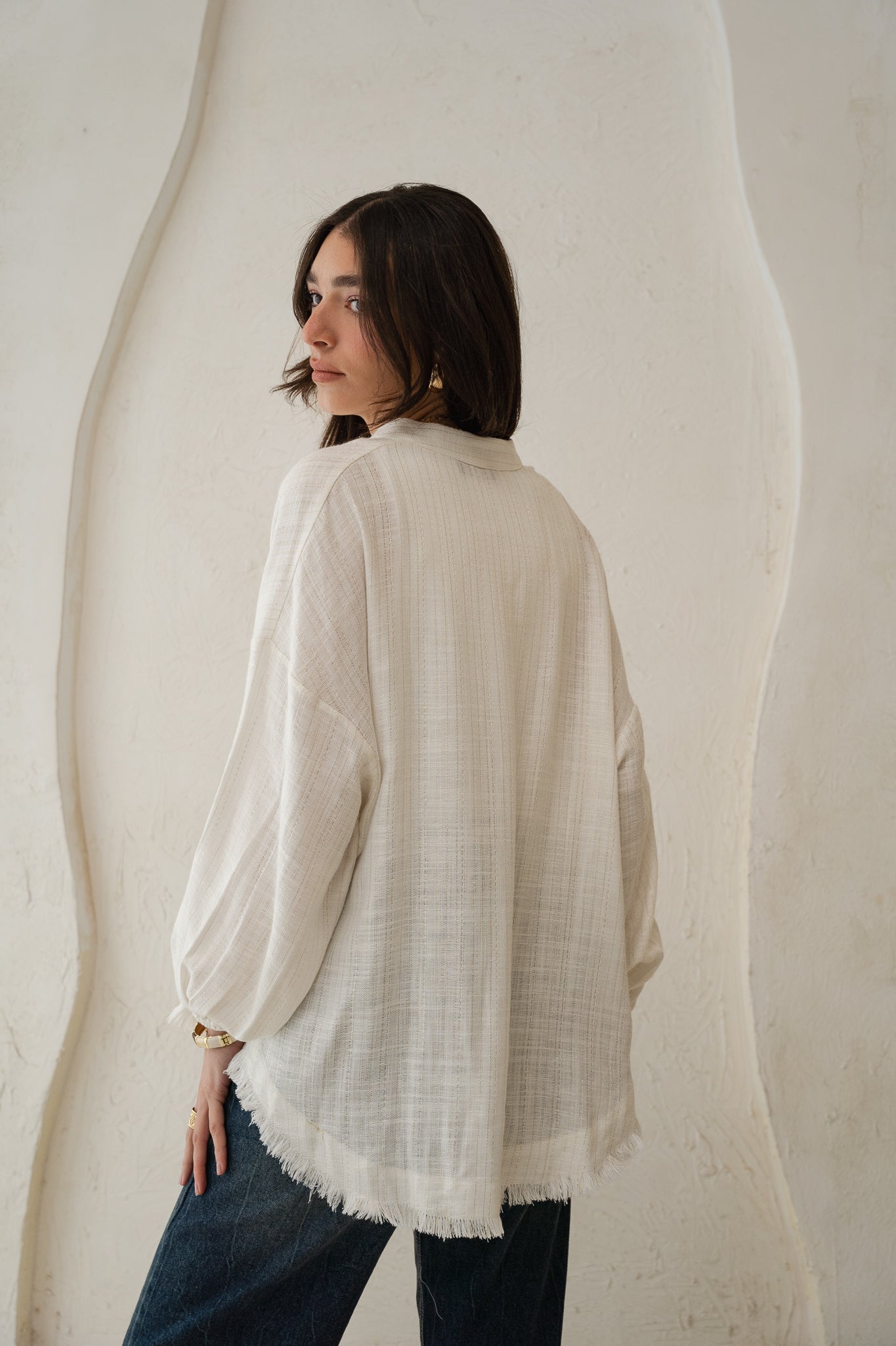 The Sparkly Fringes shirt in Off-White