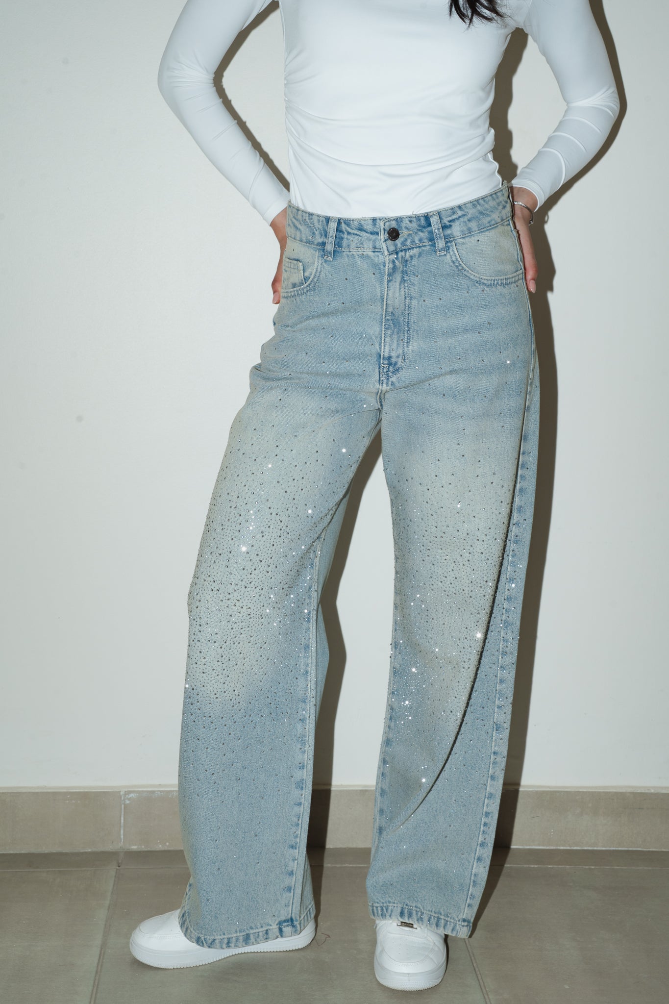 Full Glam Denim Pants in Light Denim