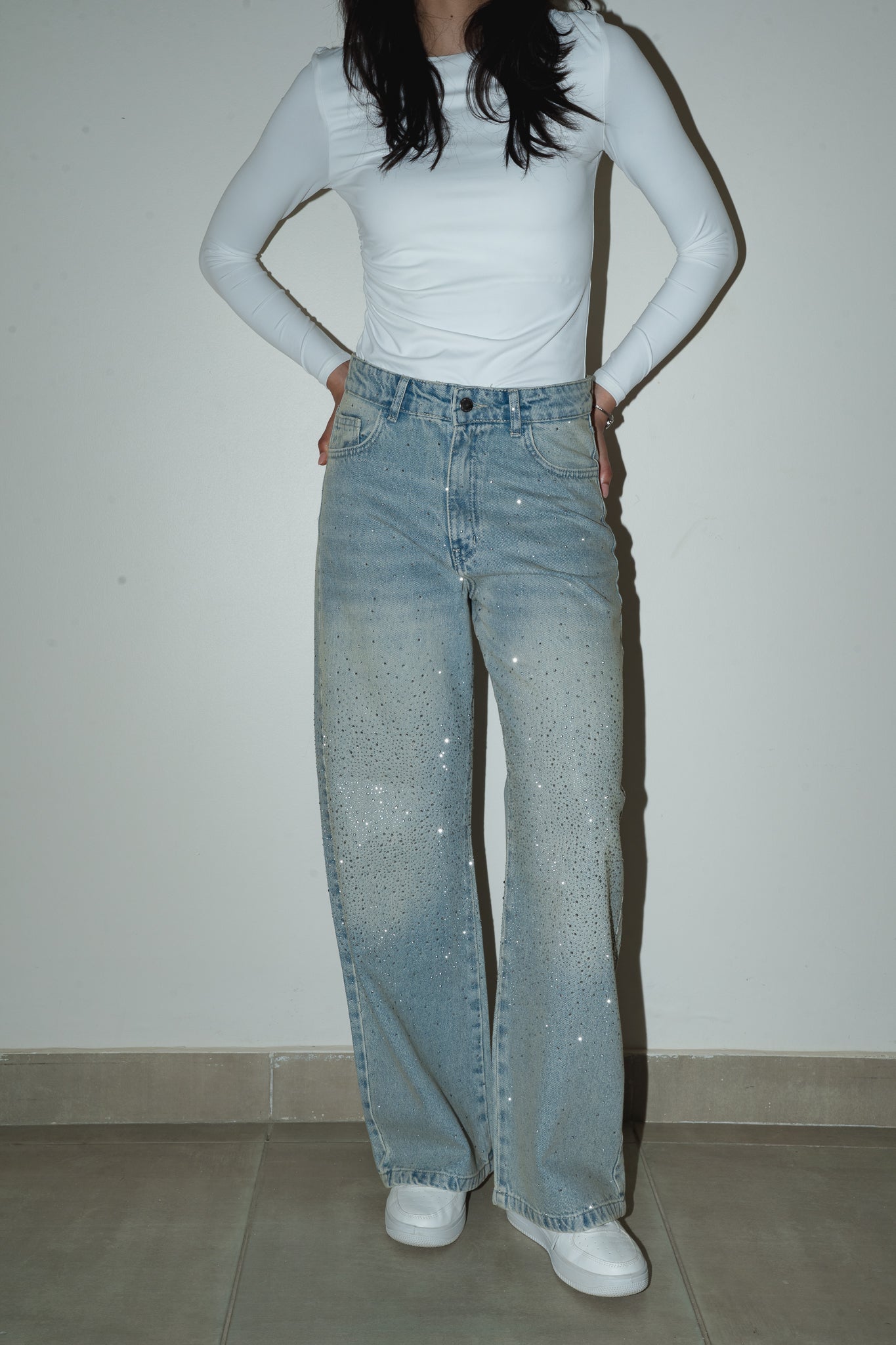 Full Glam Denim Pants in Light Denim