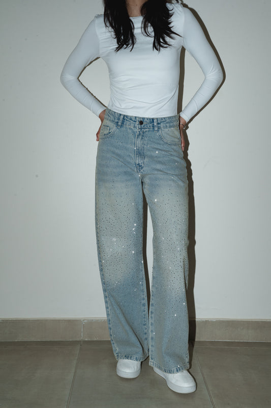 Full Glam Denim Pants in Light Denim