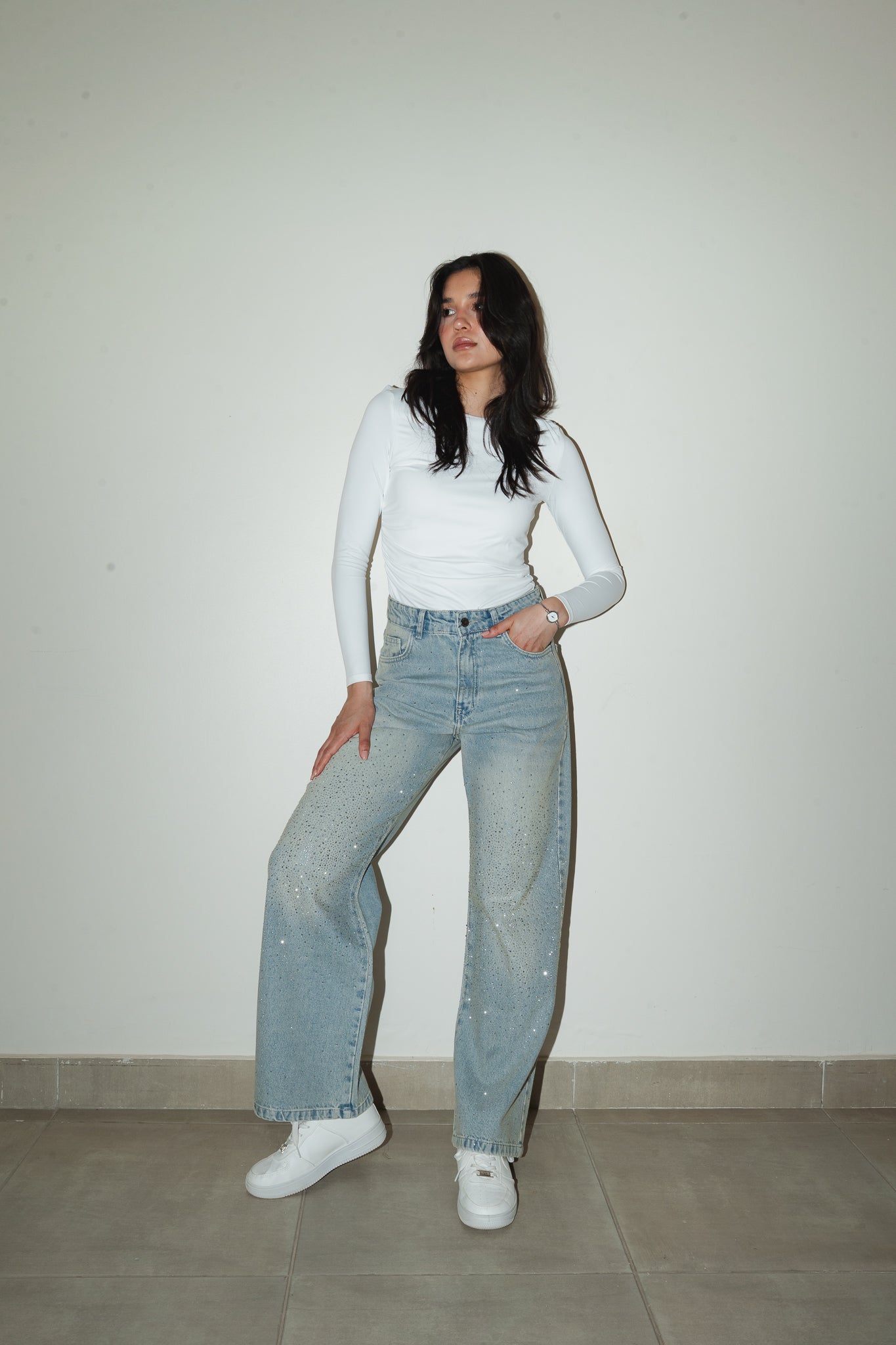 Full Glam Denim Pants in Light Denim