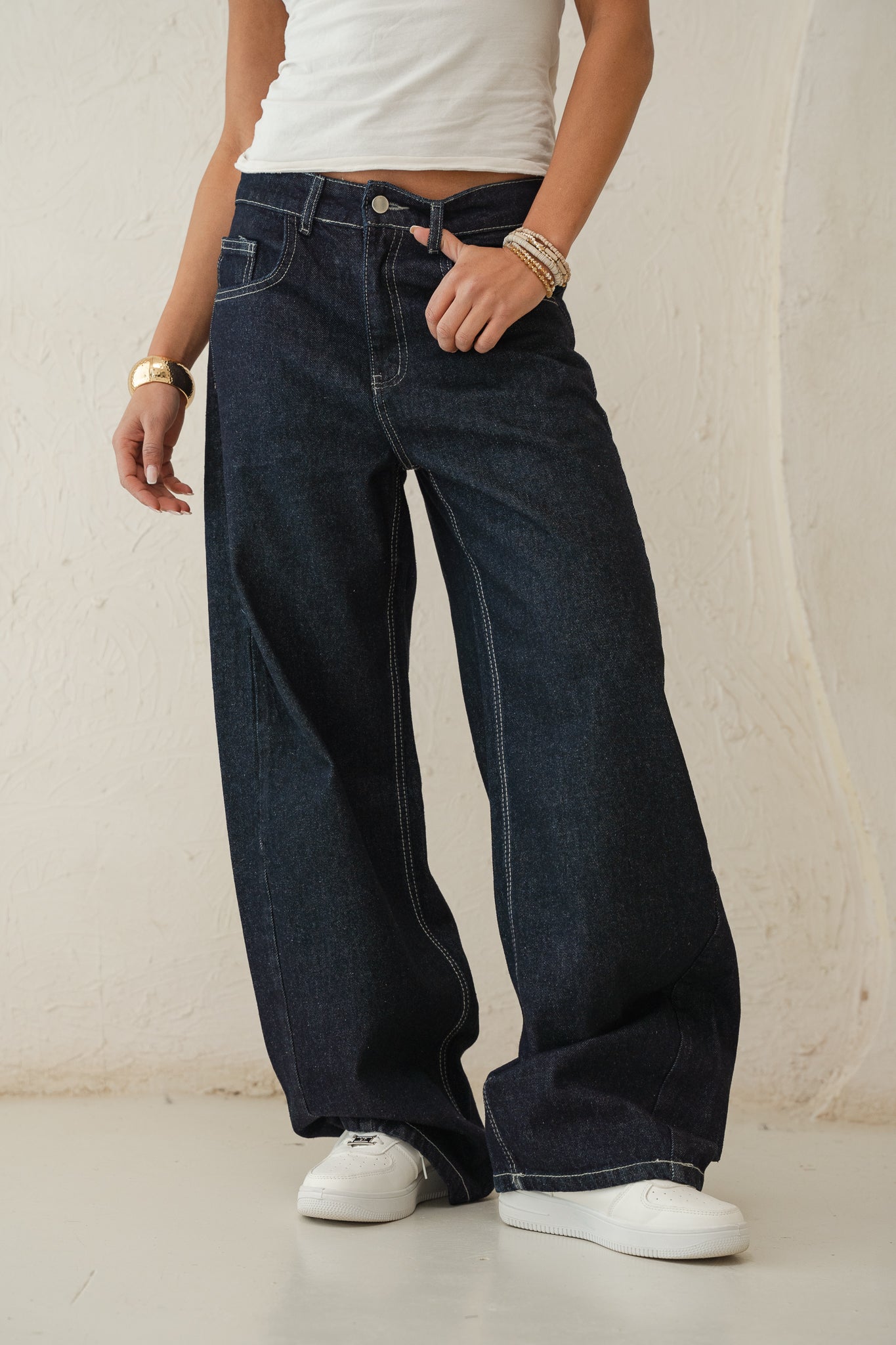 Balloon Denim Pants in Indigo