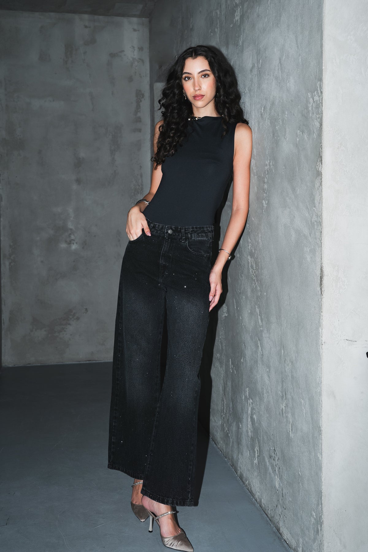 The Studded Denim in Black