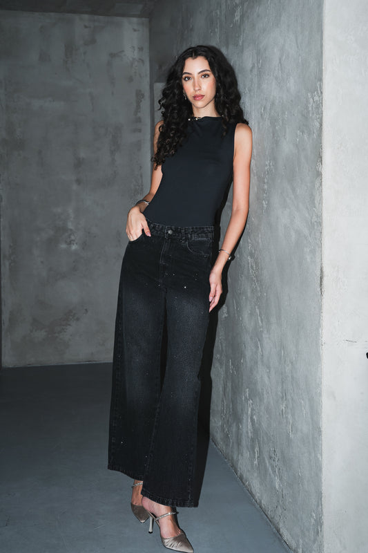 The Studded Denim in Black