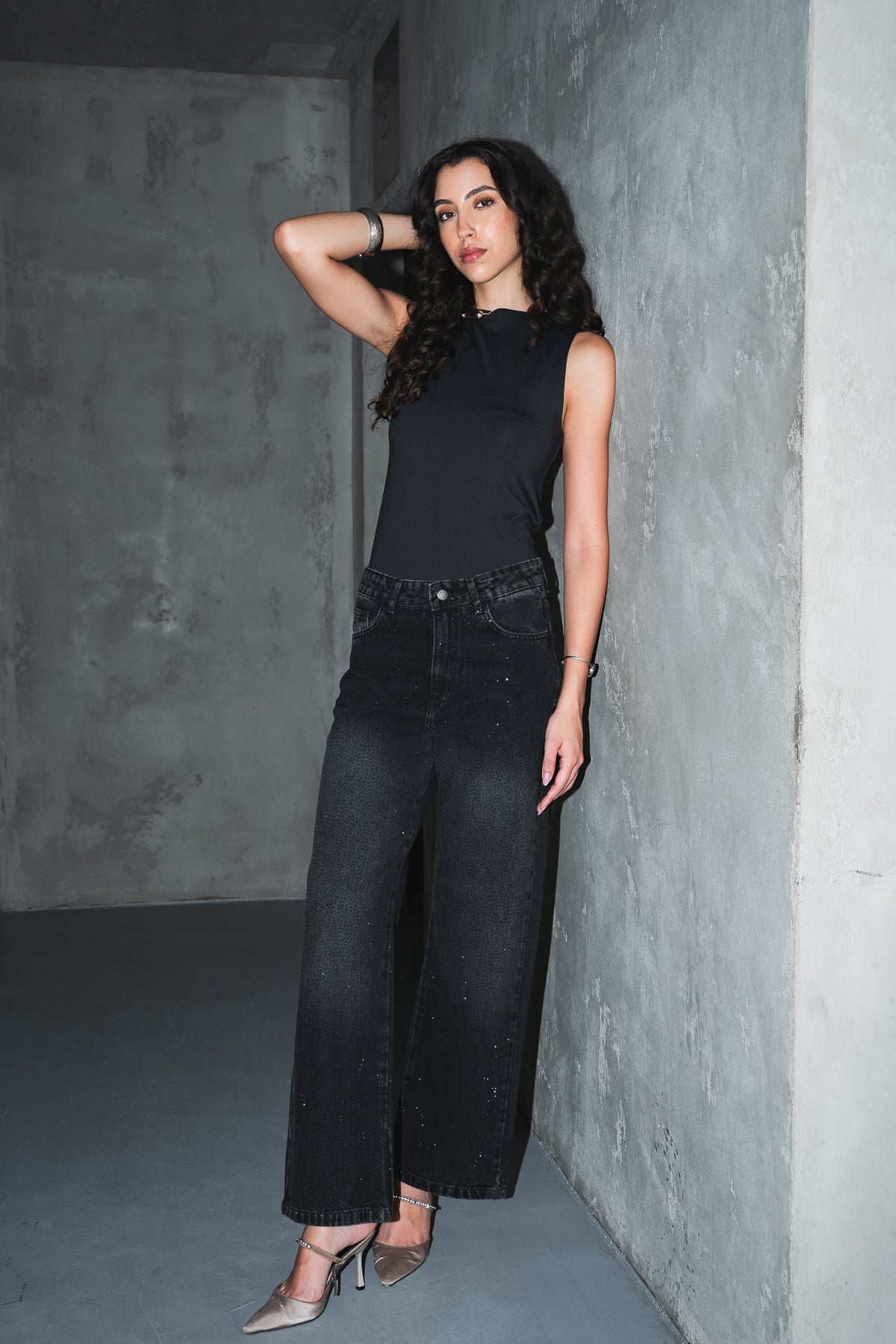 The Studded Denim in Black