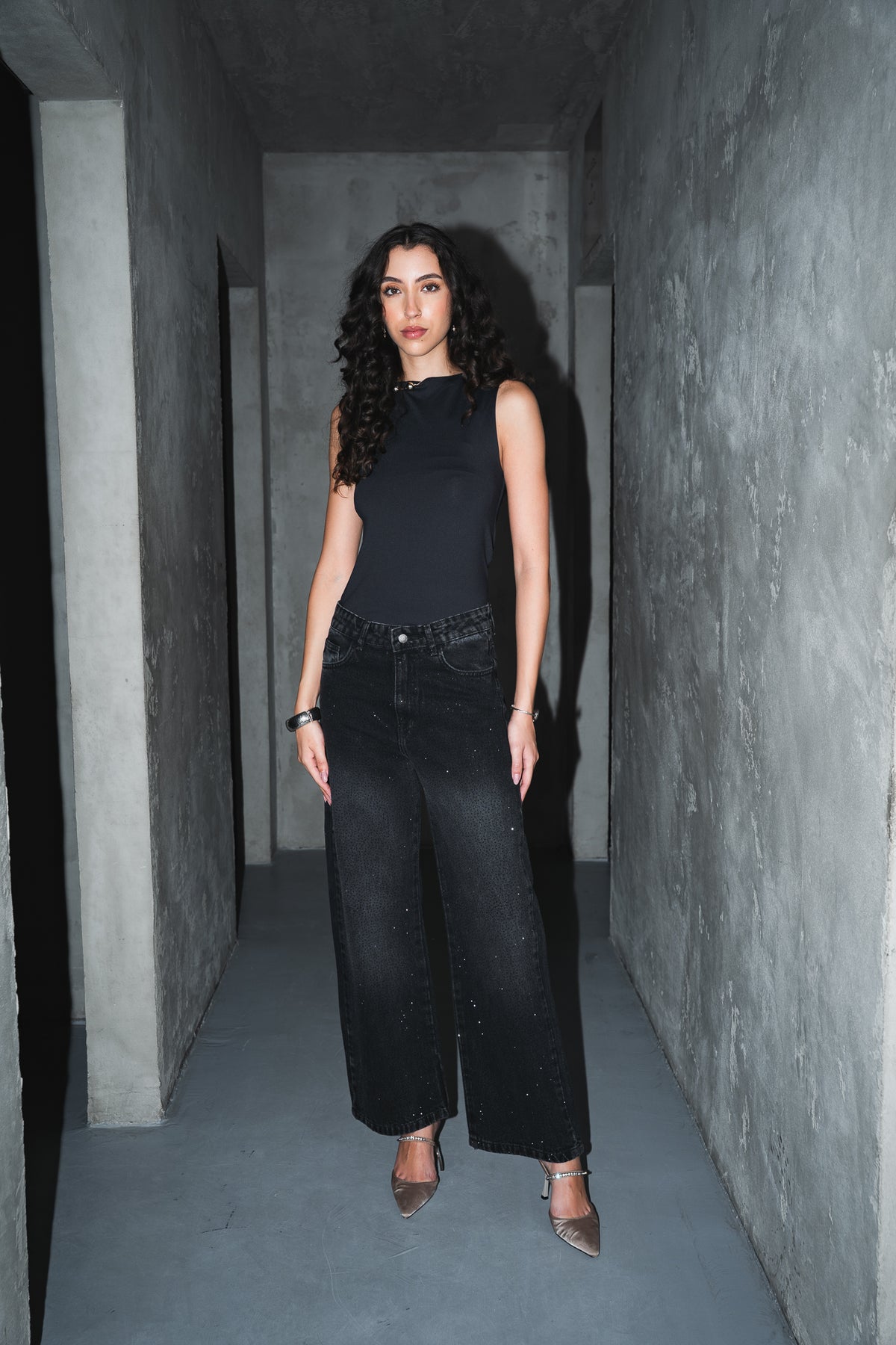 The Studded Denim in Black