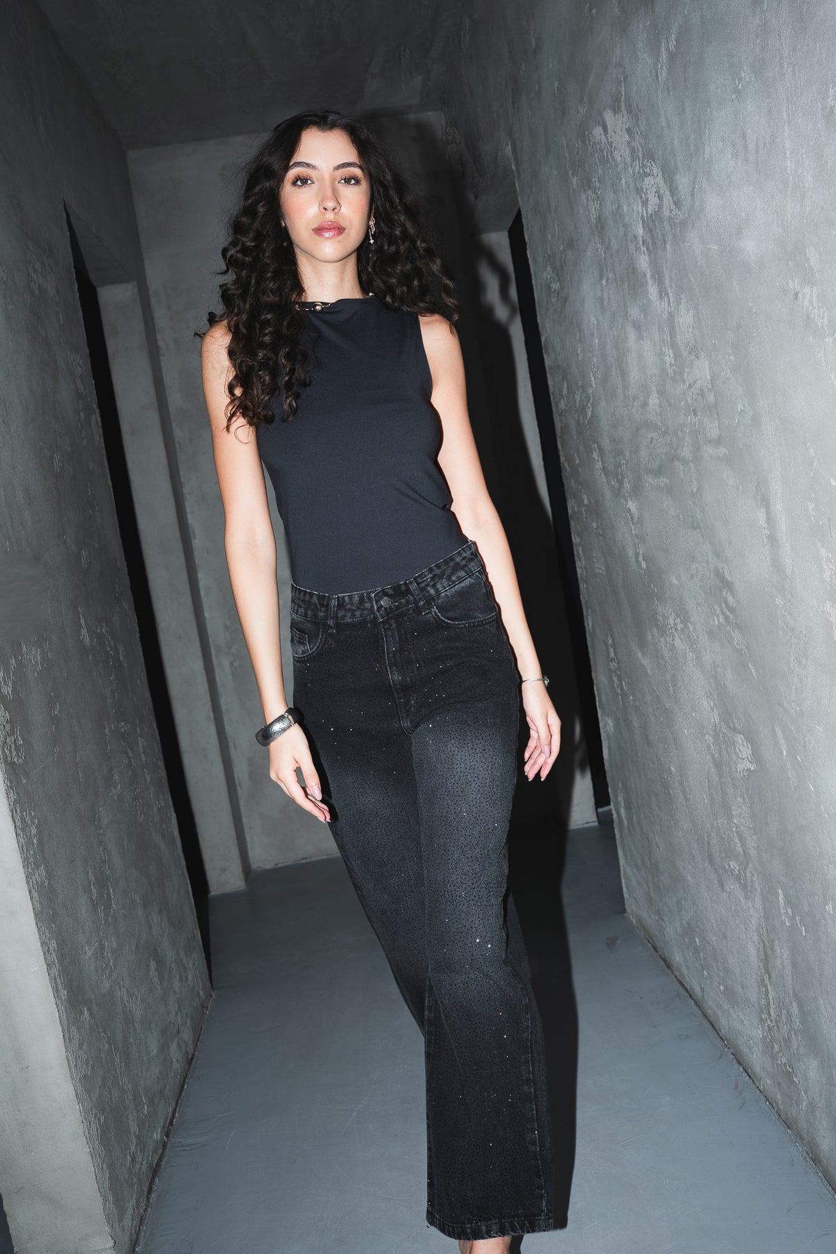 The Studded Denim in Black