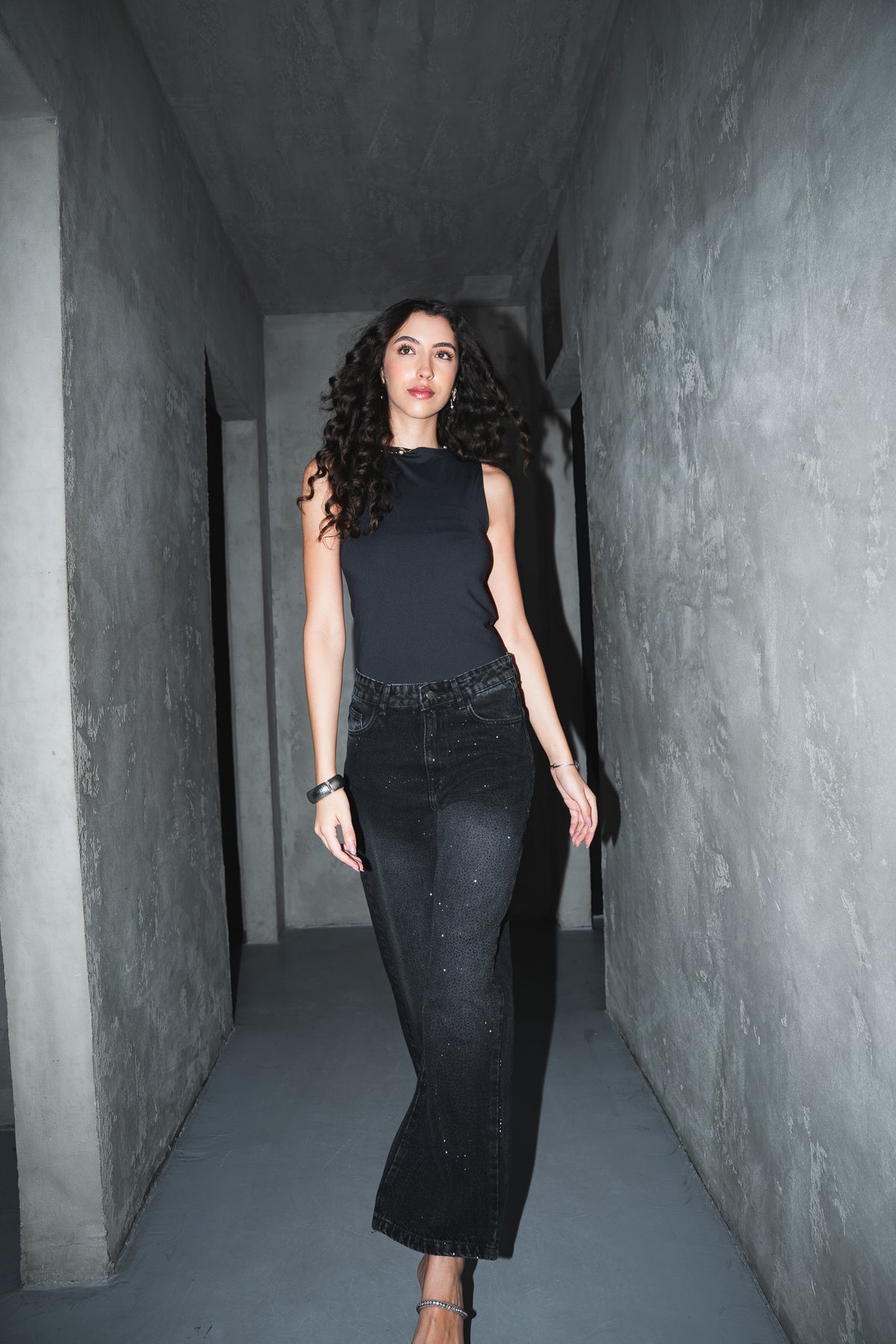 The Studded Denim in Black