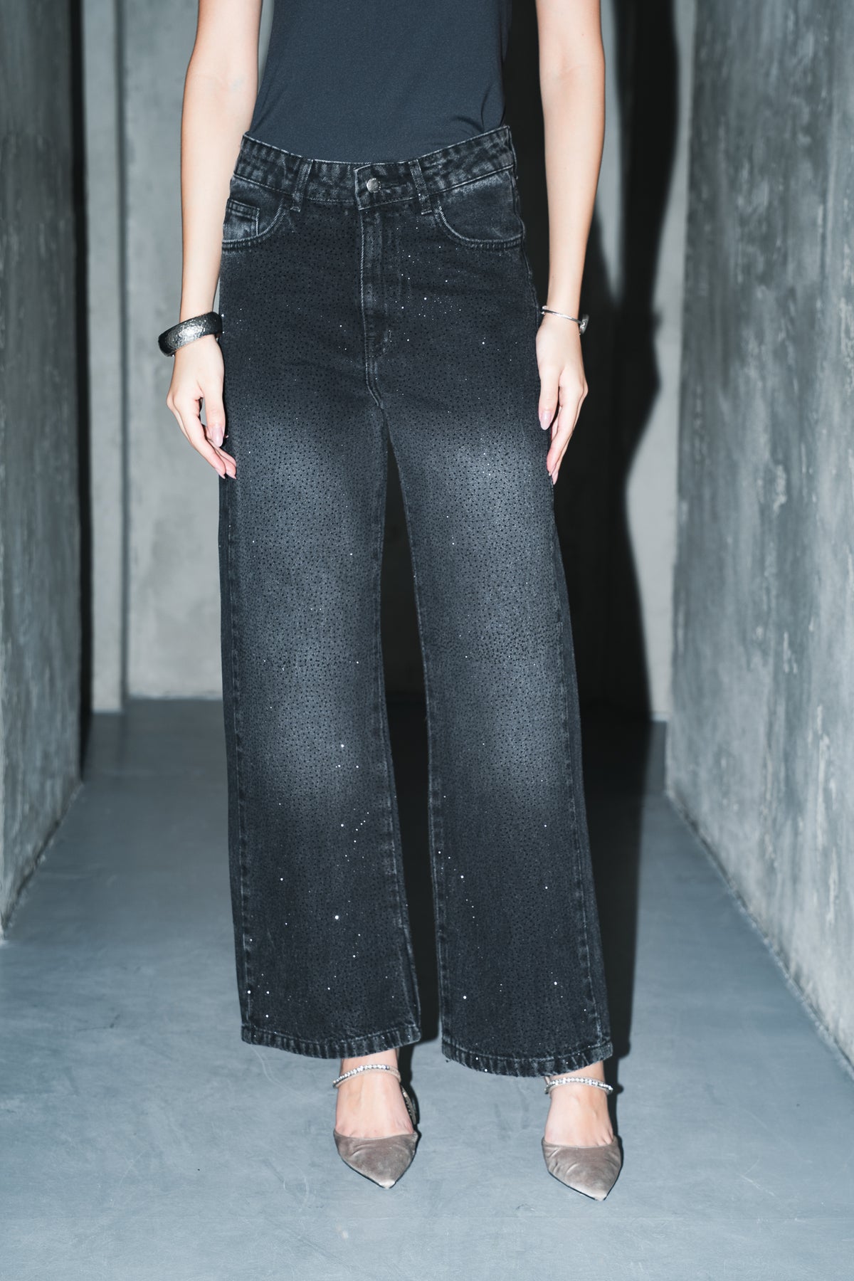 The Studded Denim in Black