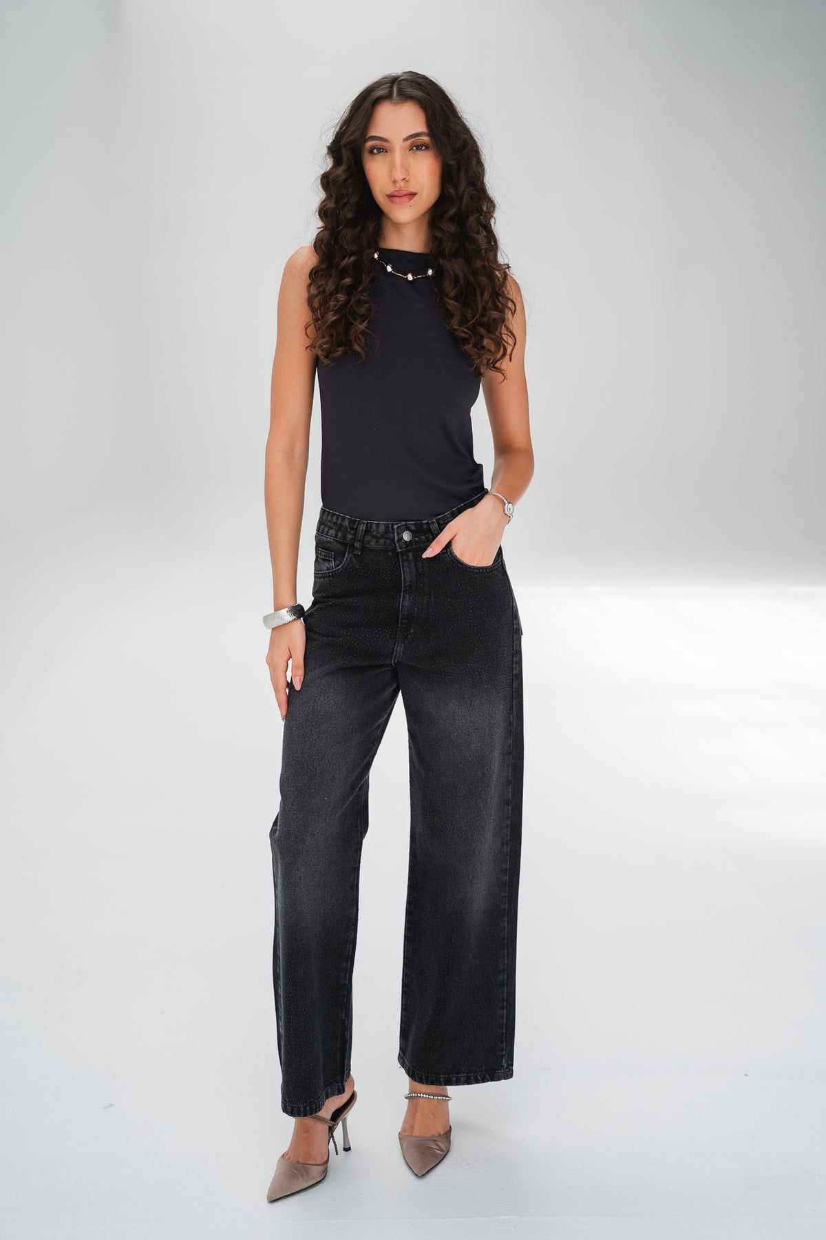 The Studded Denim in Black