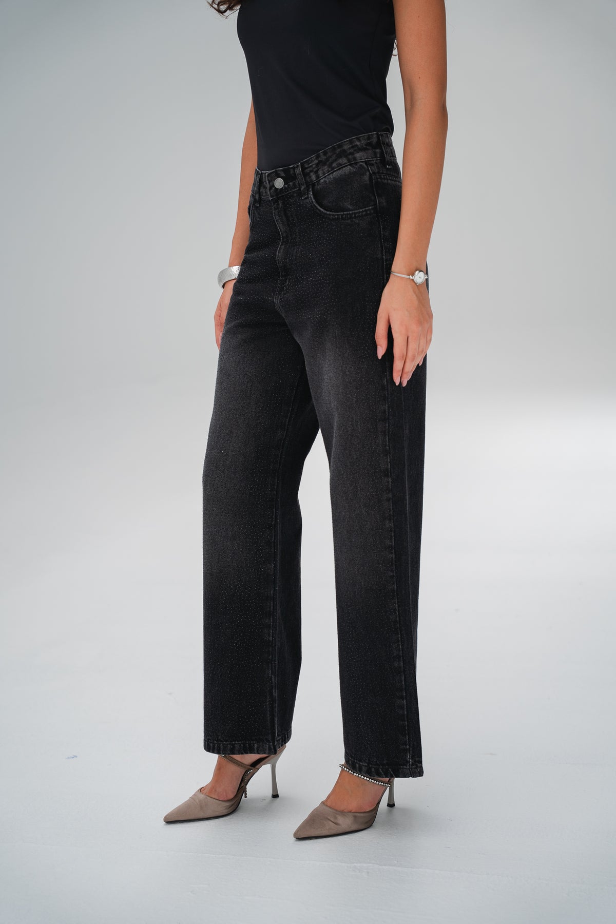 The Studded Denim in Black