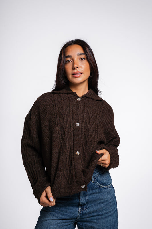 The Woods Cardigan in Brown
