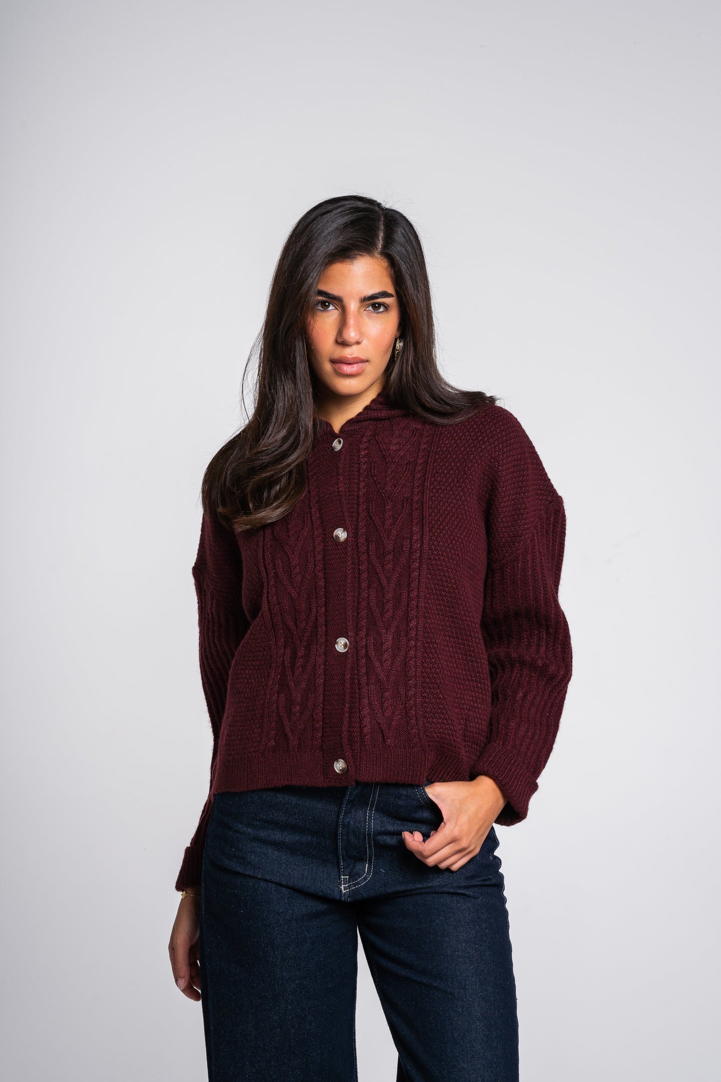 The Woods Cardigan in Burgundy