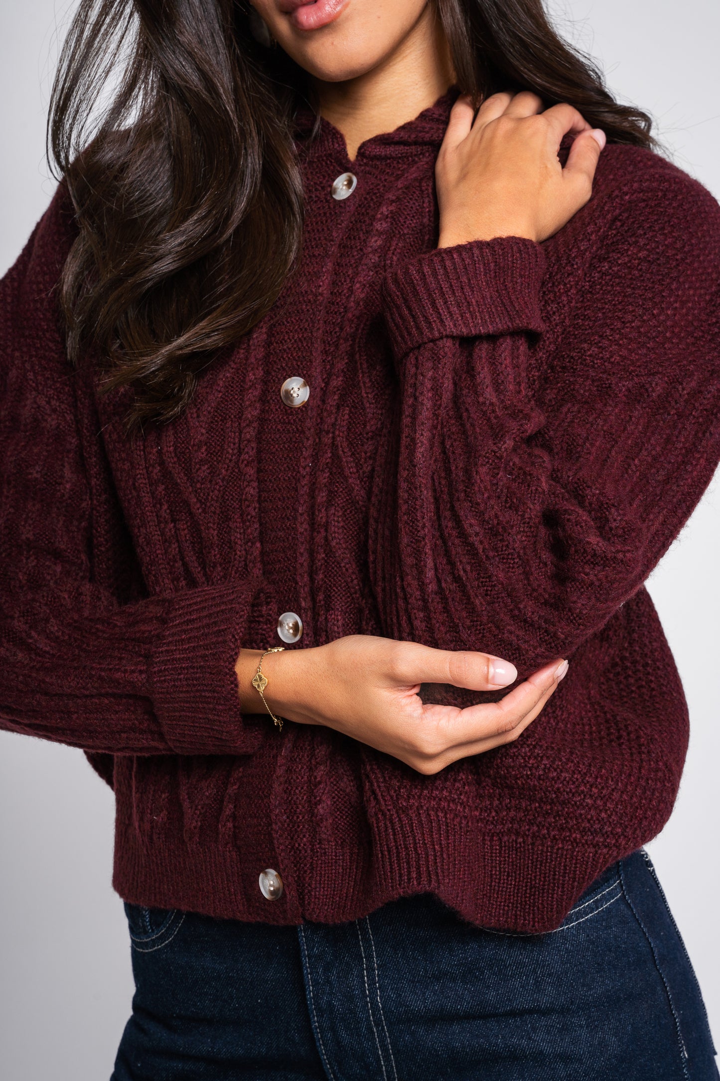 The Woods Cardigan in Burgundy