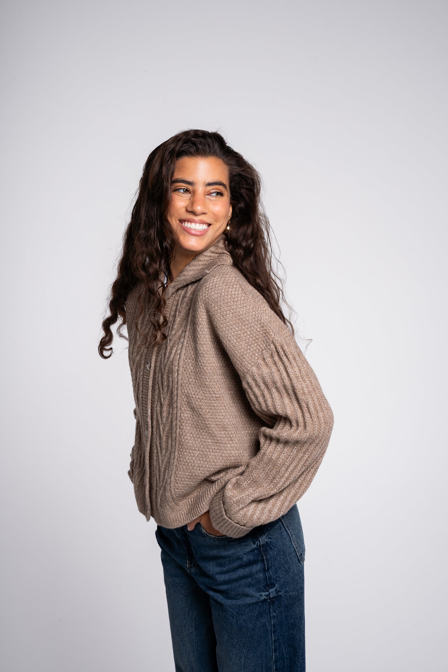 The Woods Cardigan in Cafe
