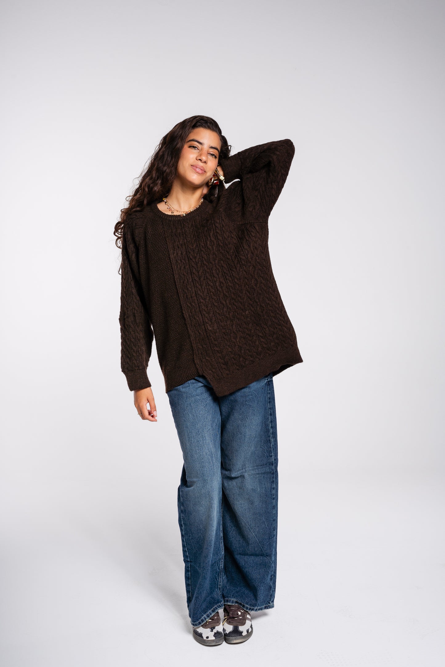 See Me Braids Pullover in Brown