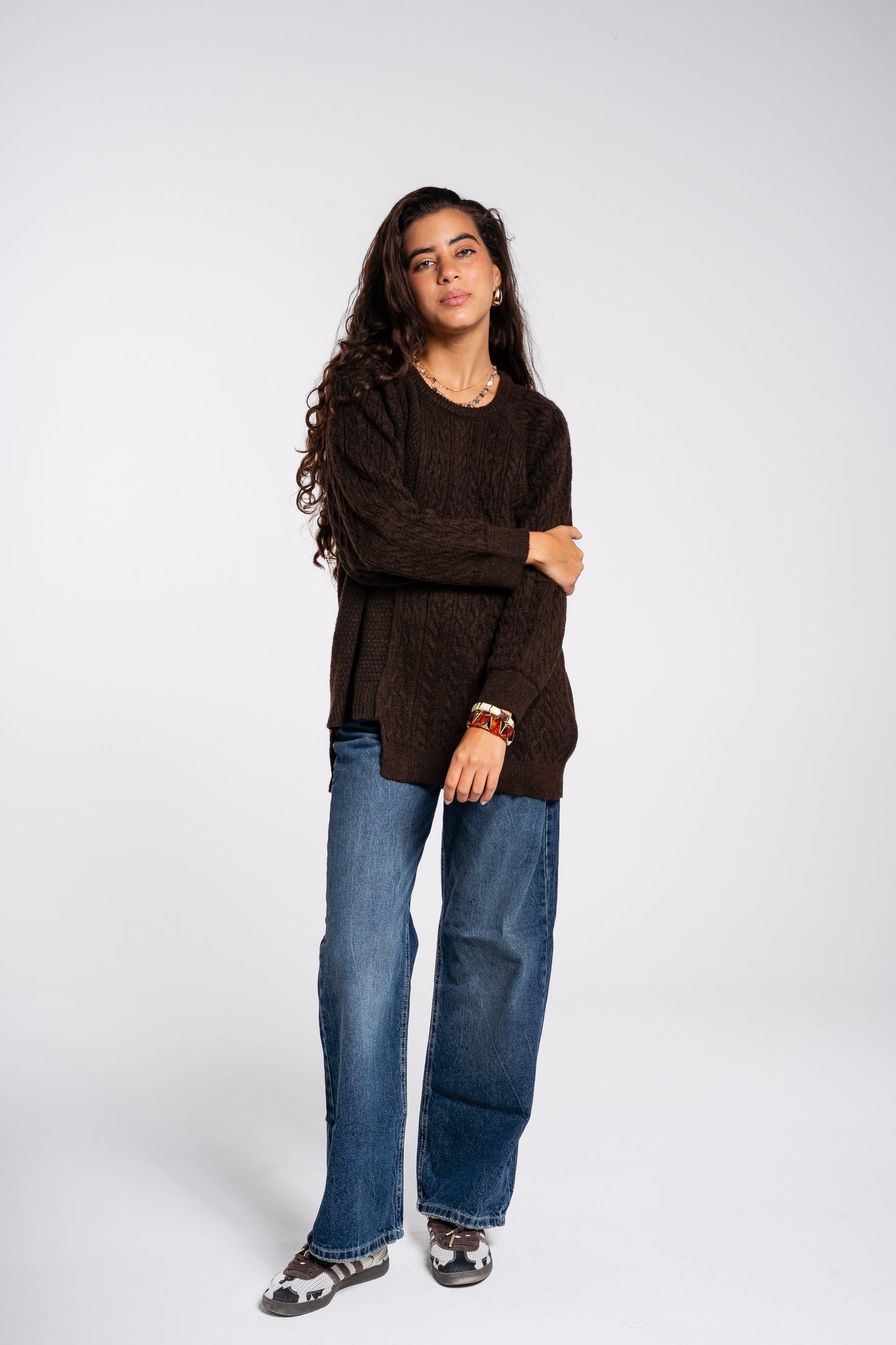 See Me Braids Pullover in Brown