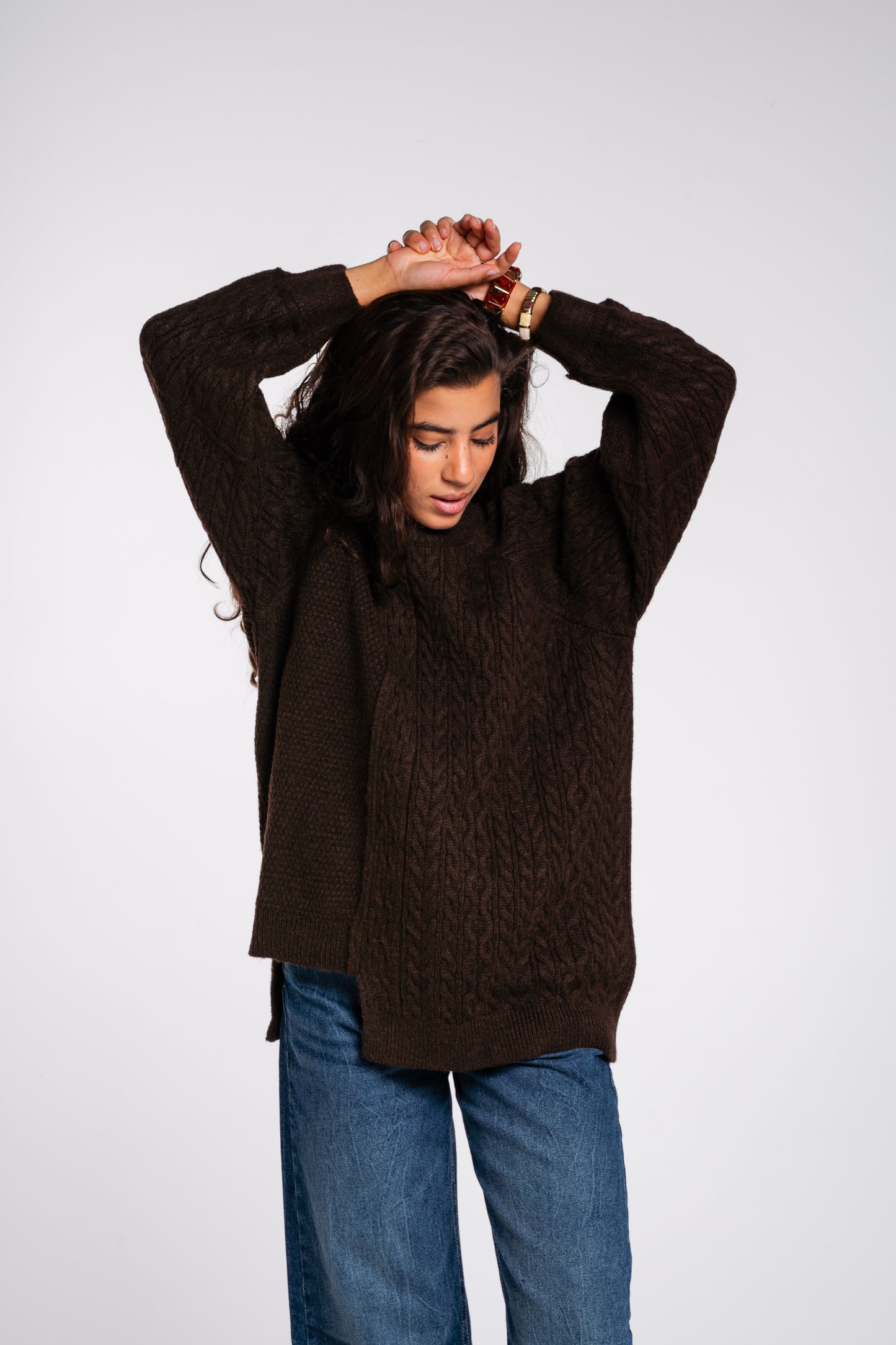 See Me Braids Pullover in Brown