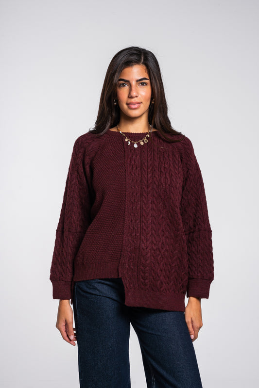 See Me Braids Pullover in Burgundy