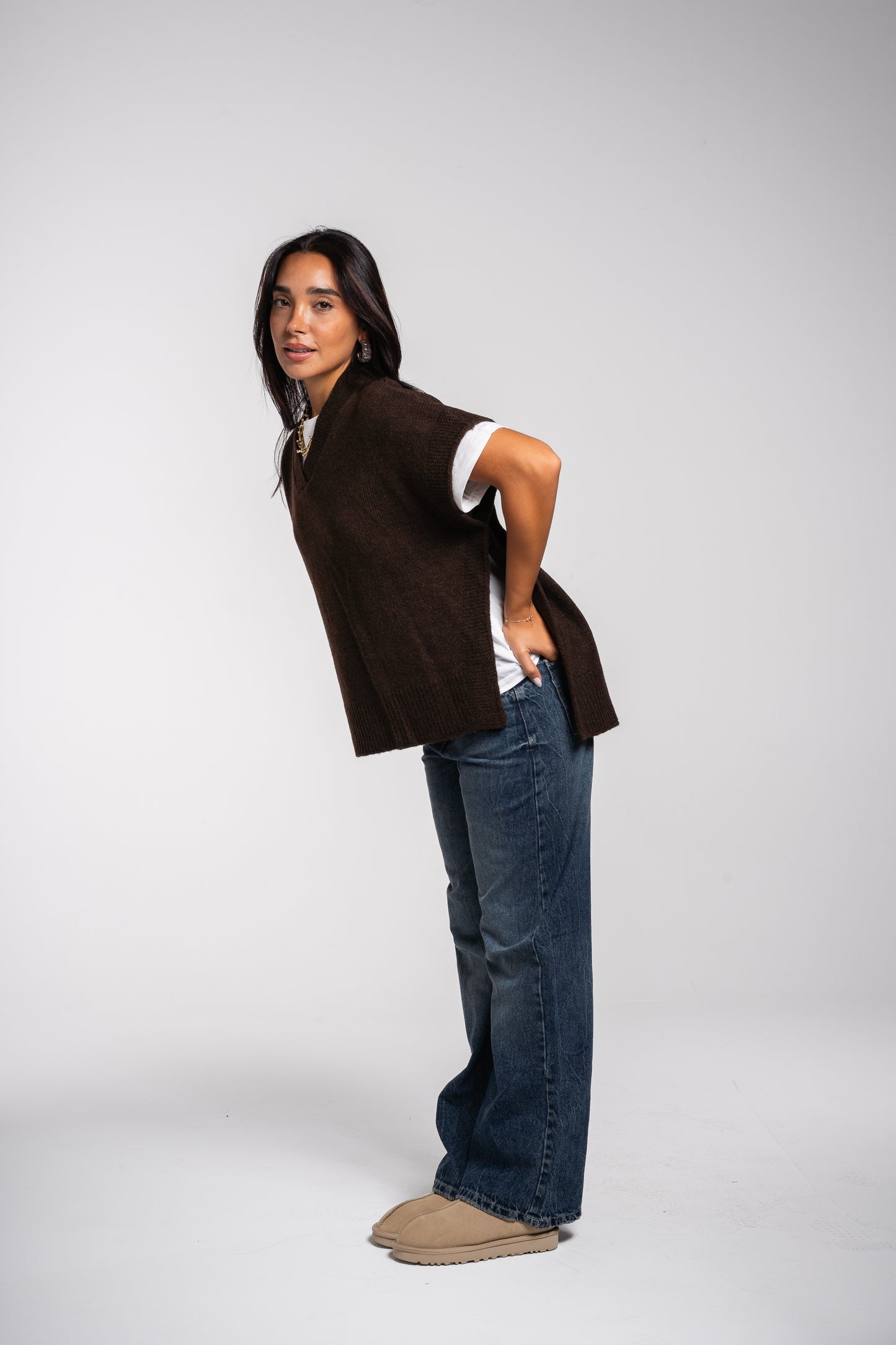 Last Call Vest in Brown
