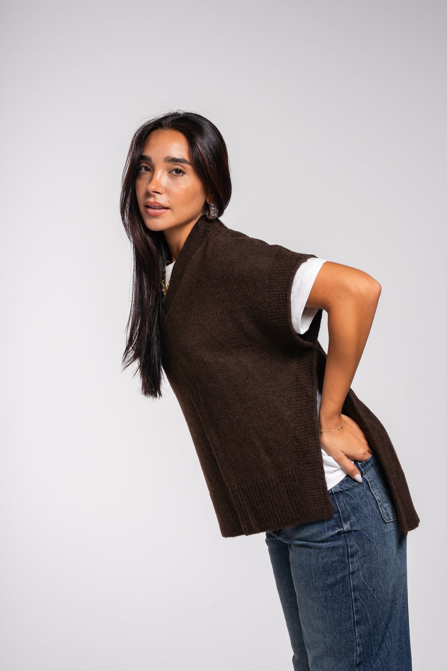 Last Call Vest in Brown