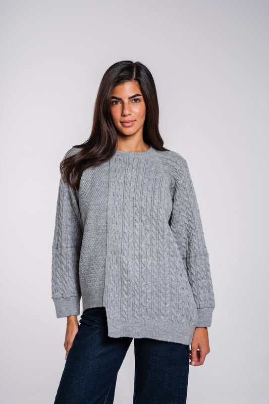 See Me Braids Pullover in Grey