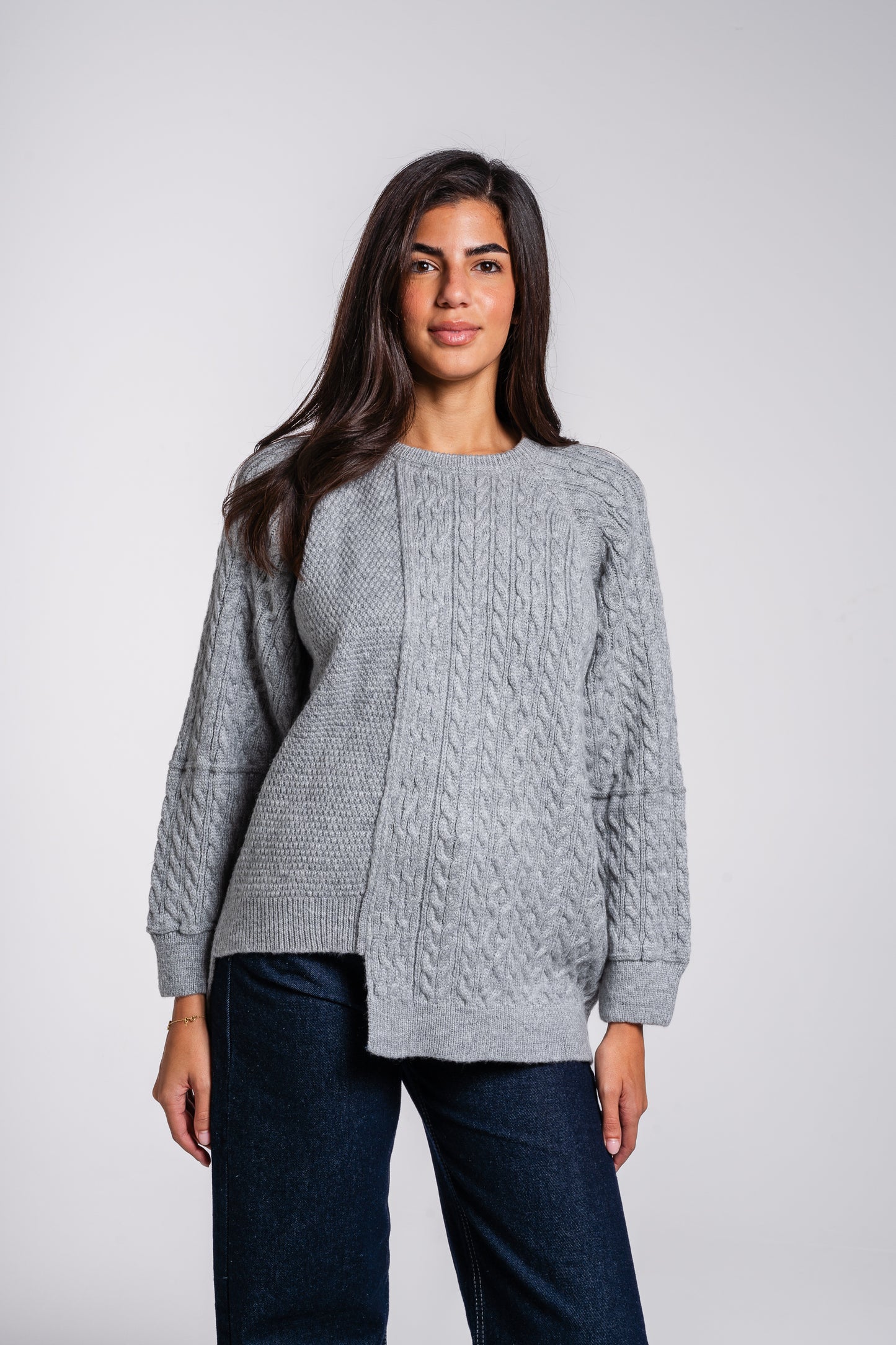 See Me Braids Pullover in Grey
