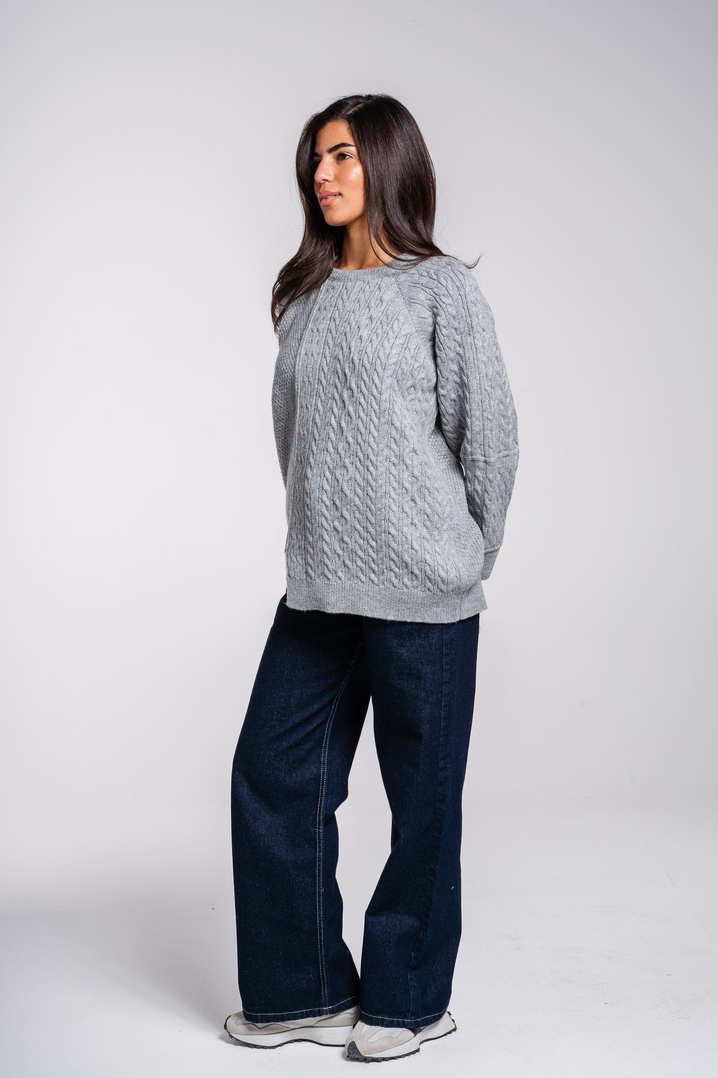 See Me Braids Pullover in Grey